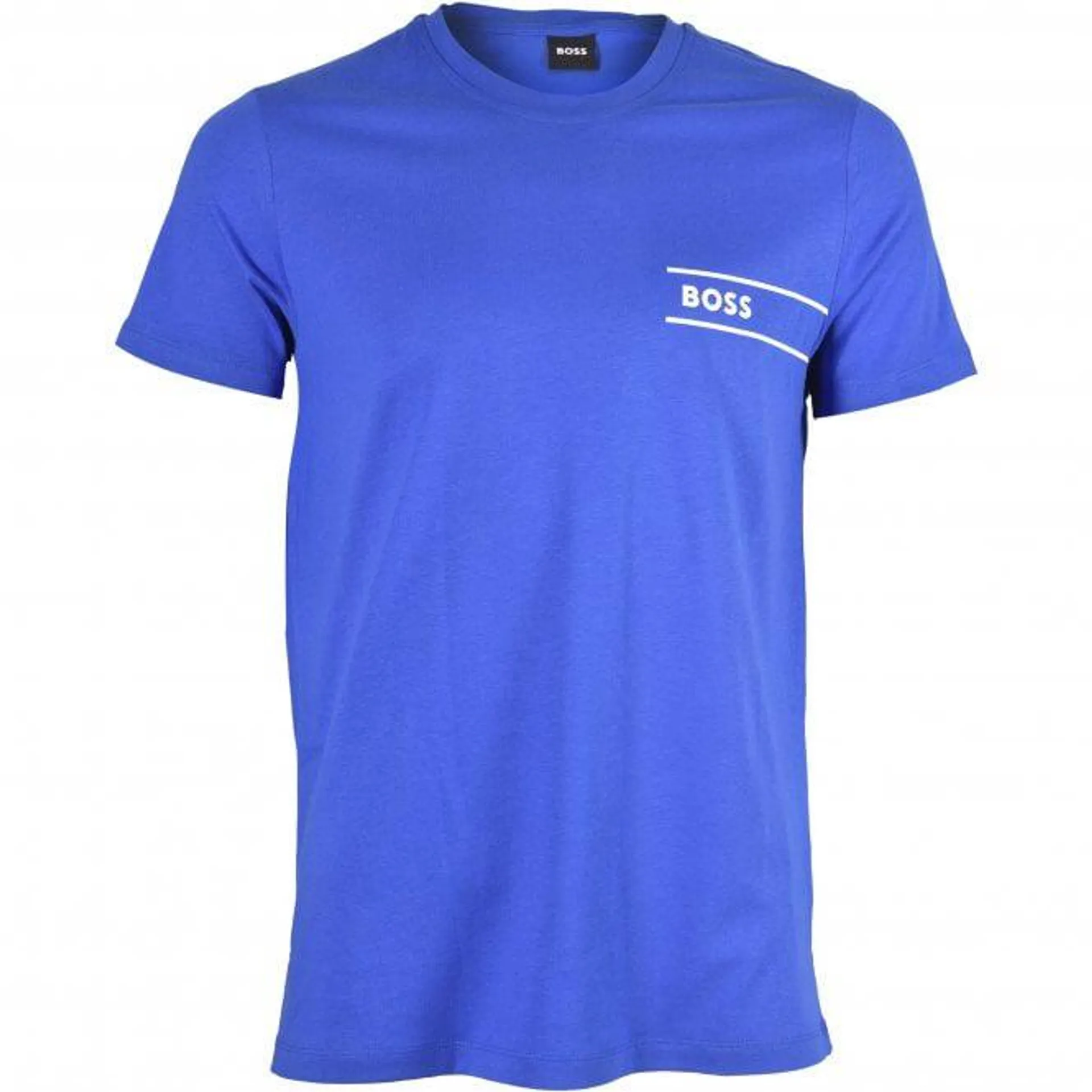 Luxe Cotton 24 Crew-Neck Lougewear T-Shirt, Blue/white