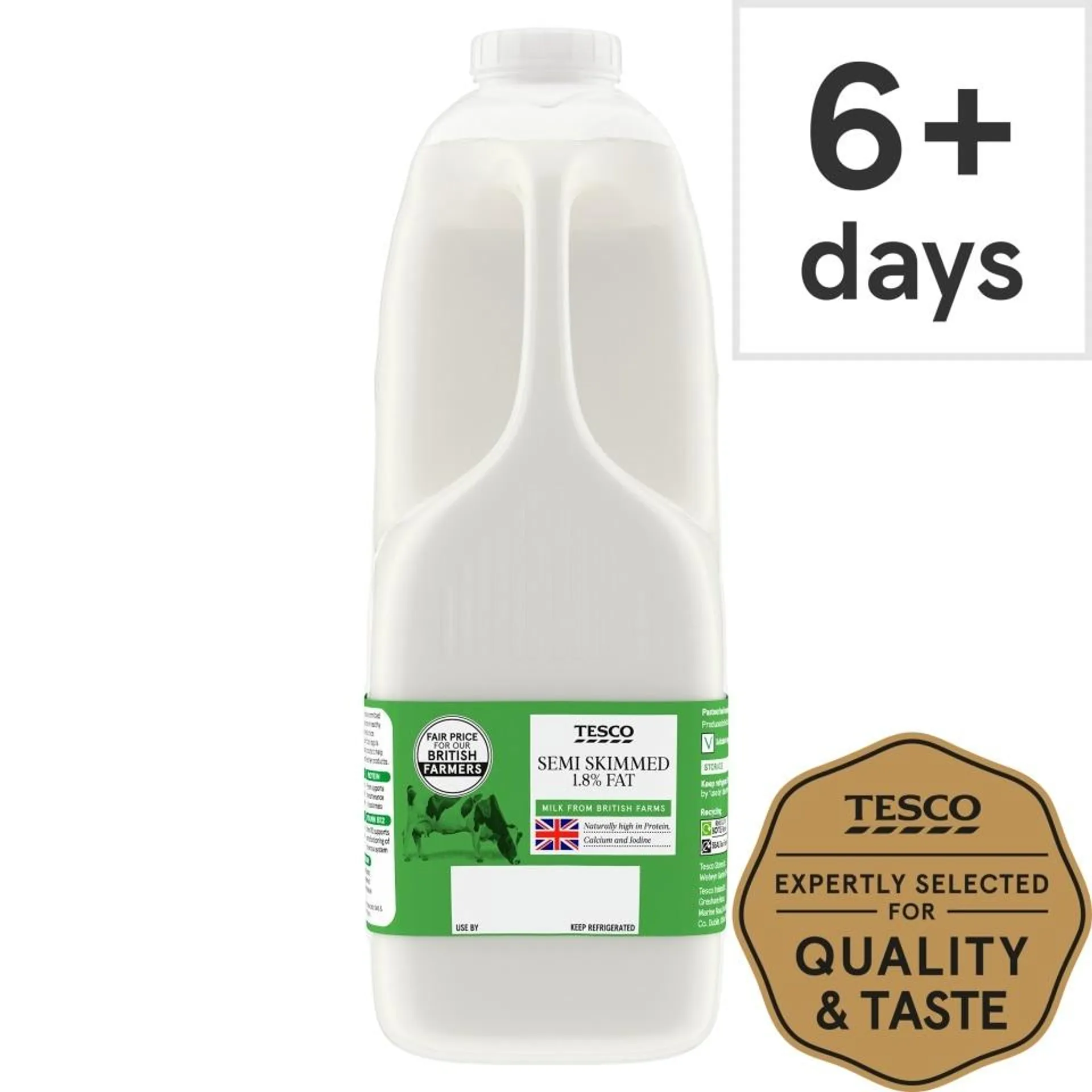 Tesco British Semi Skimmed Milk 2.272L, 4 Pints