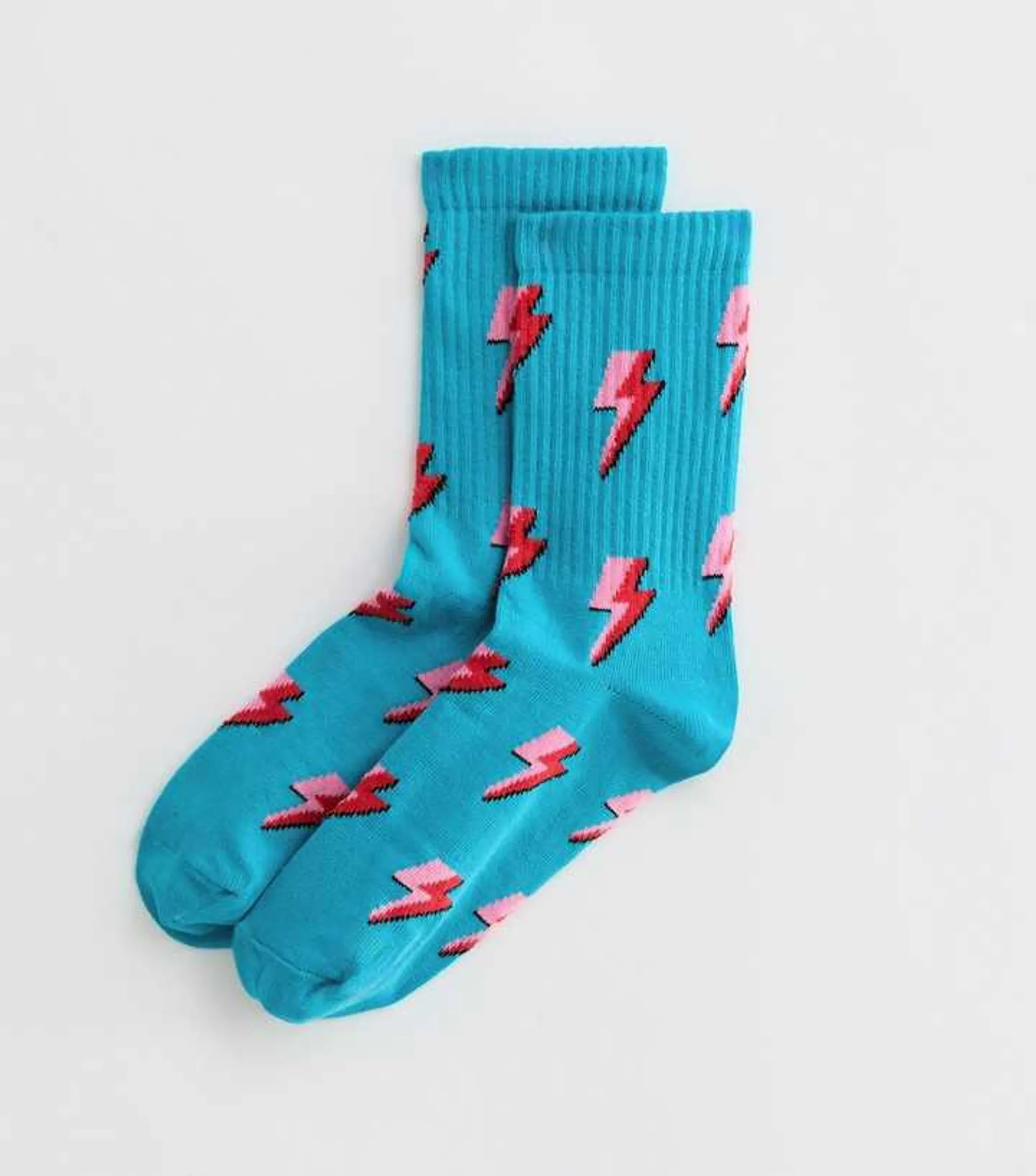 Blue Lightning Bolt Socks