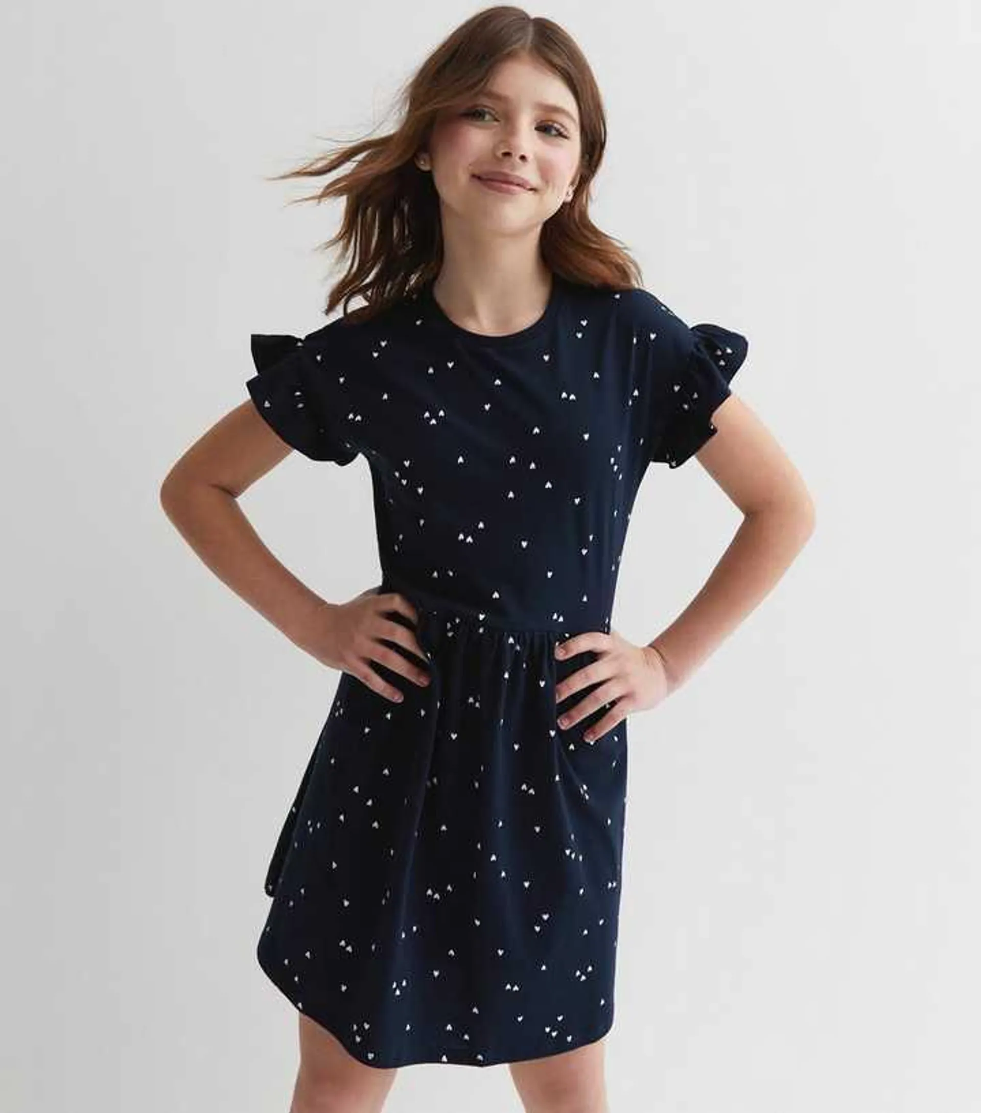 Name It Blue Spot Frill Sleeve Dress