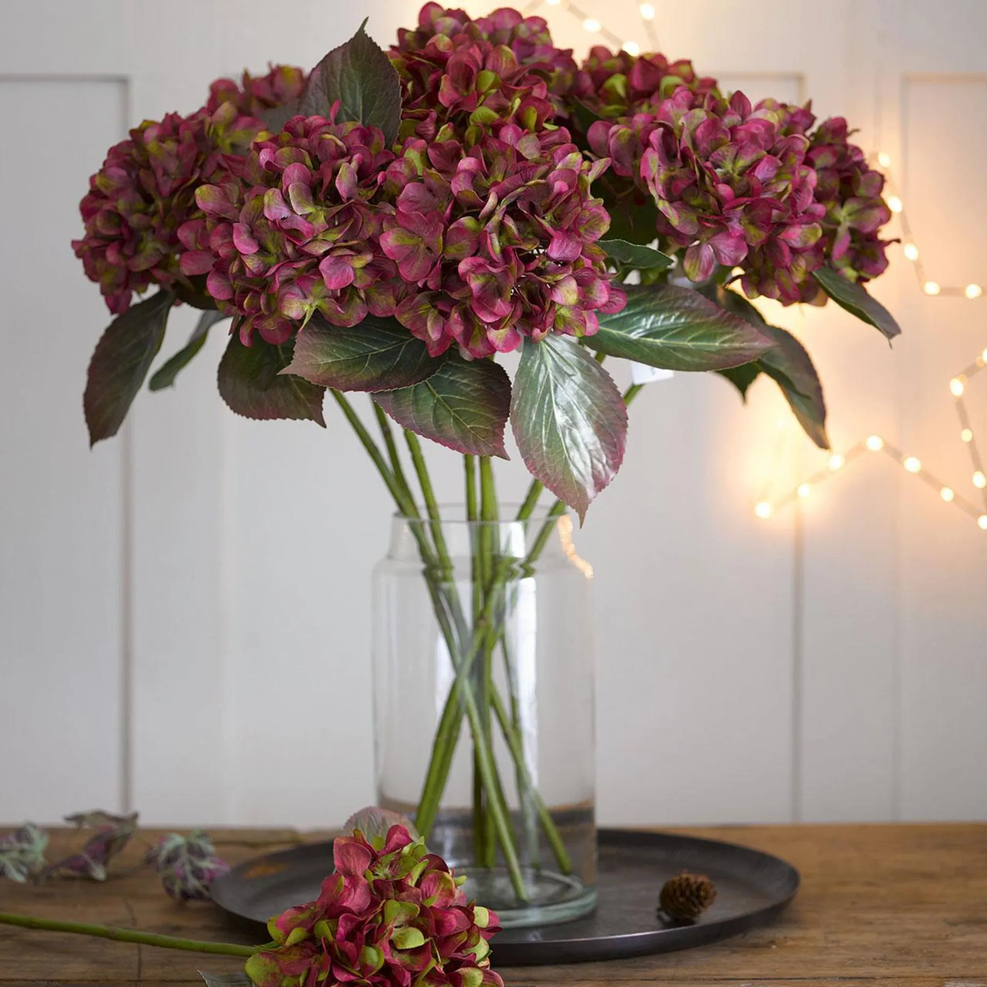 Burgundy Hydrangea Stem in 1colour