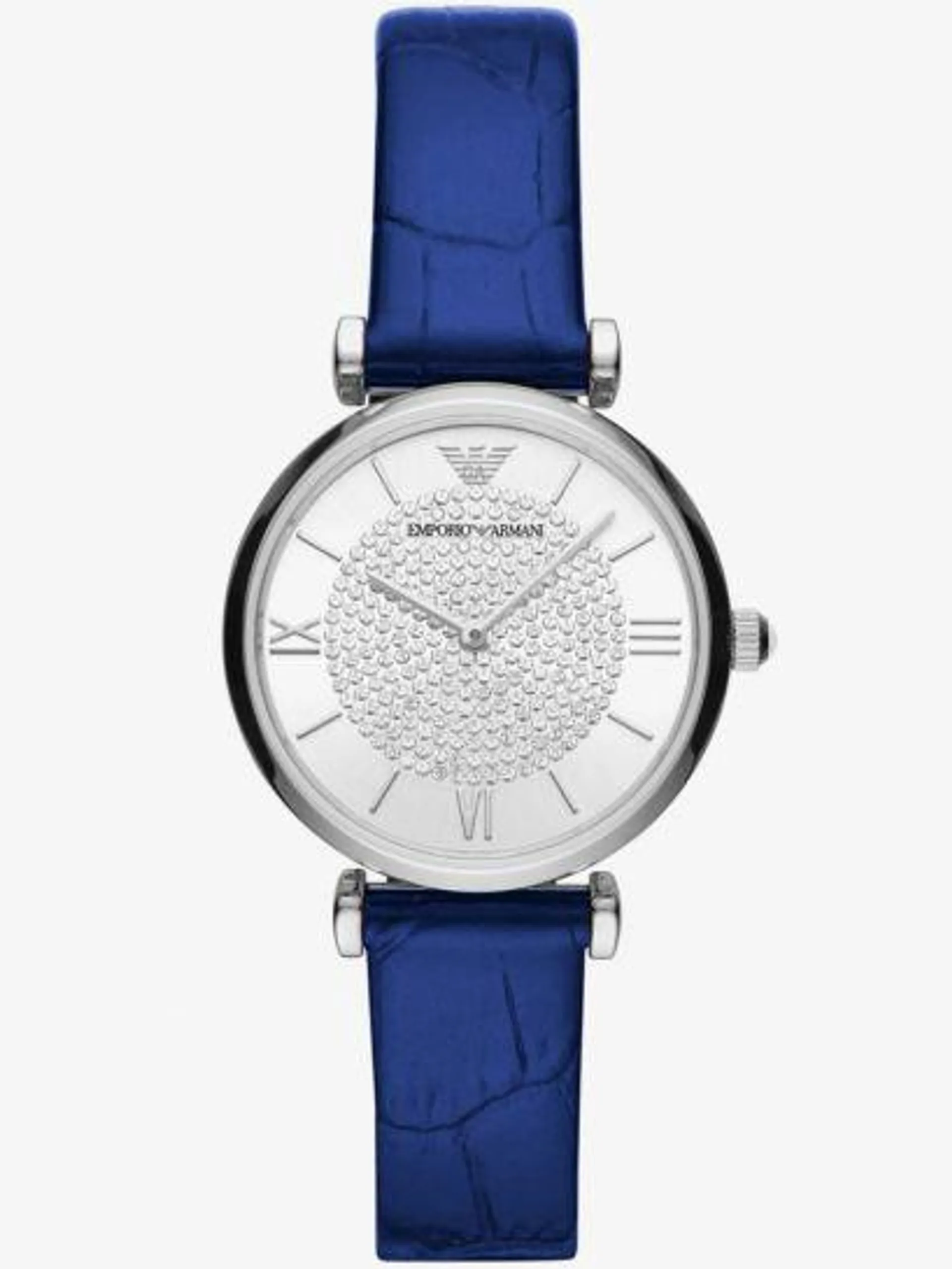 Ladies Blue Leather Strap Watch