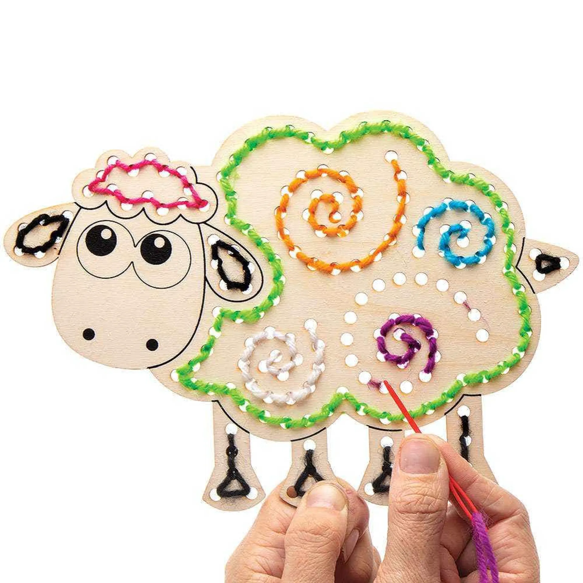 Fluffy Sheep Wooden Threading Kits