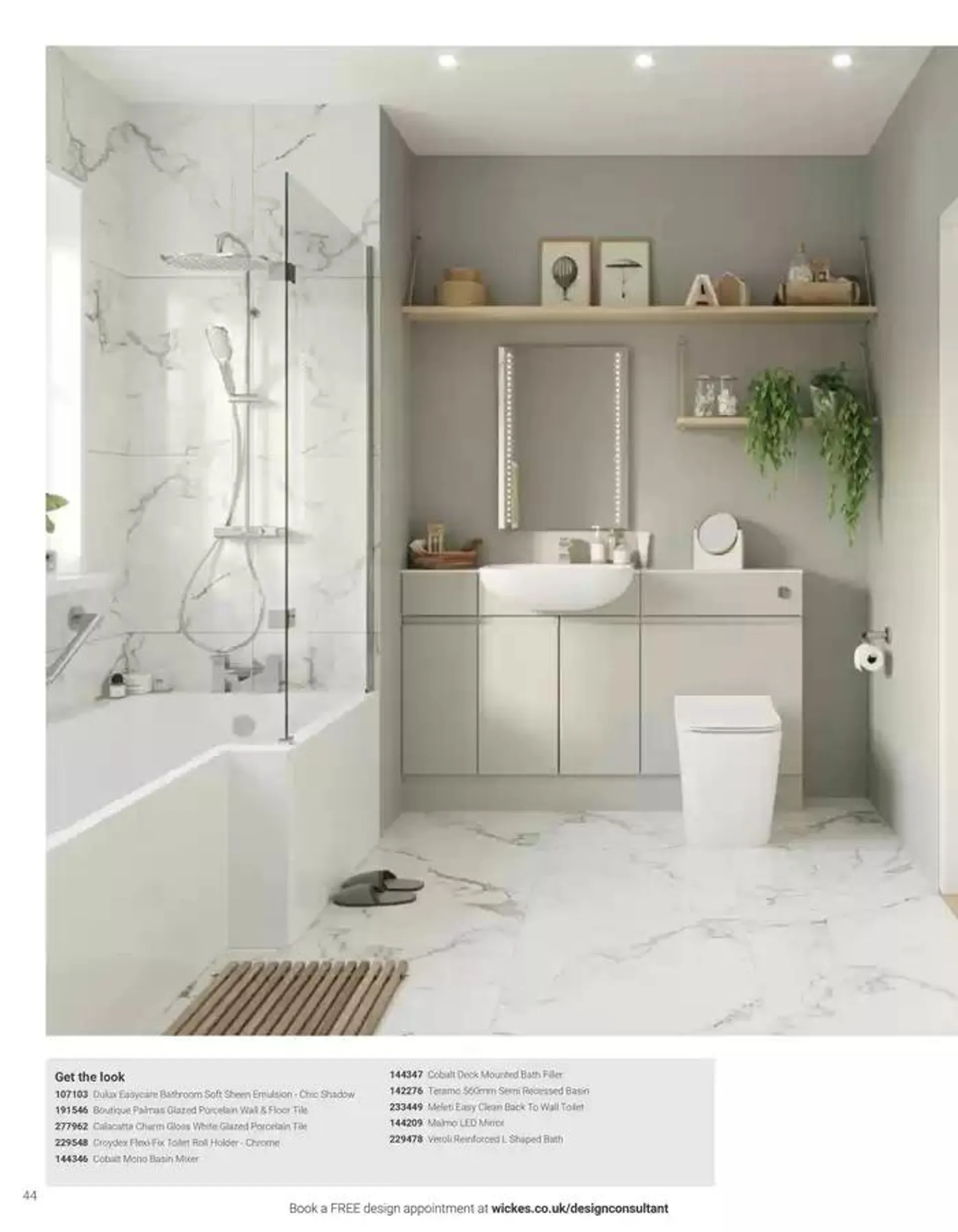 Wickes Bespoke Bathrooms brochure from 5 November to 31 December 2024 - Catalogue Page 44