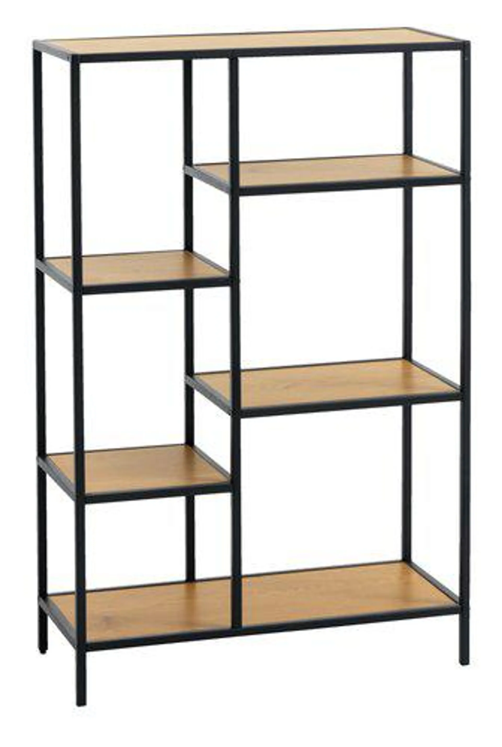 Shelving unit TRAPPEDAL 5 shel.oak/black