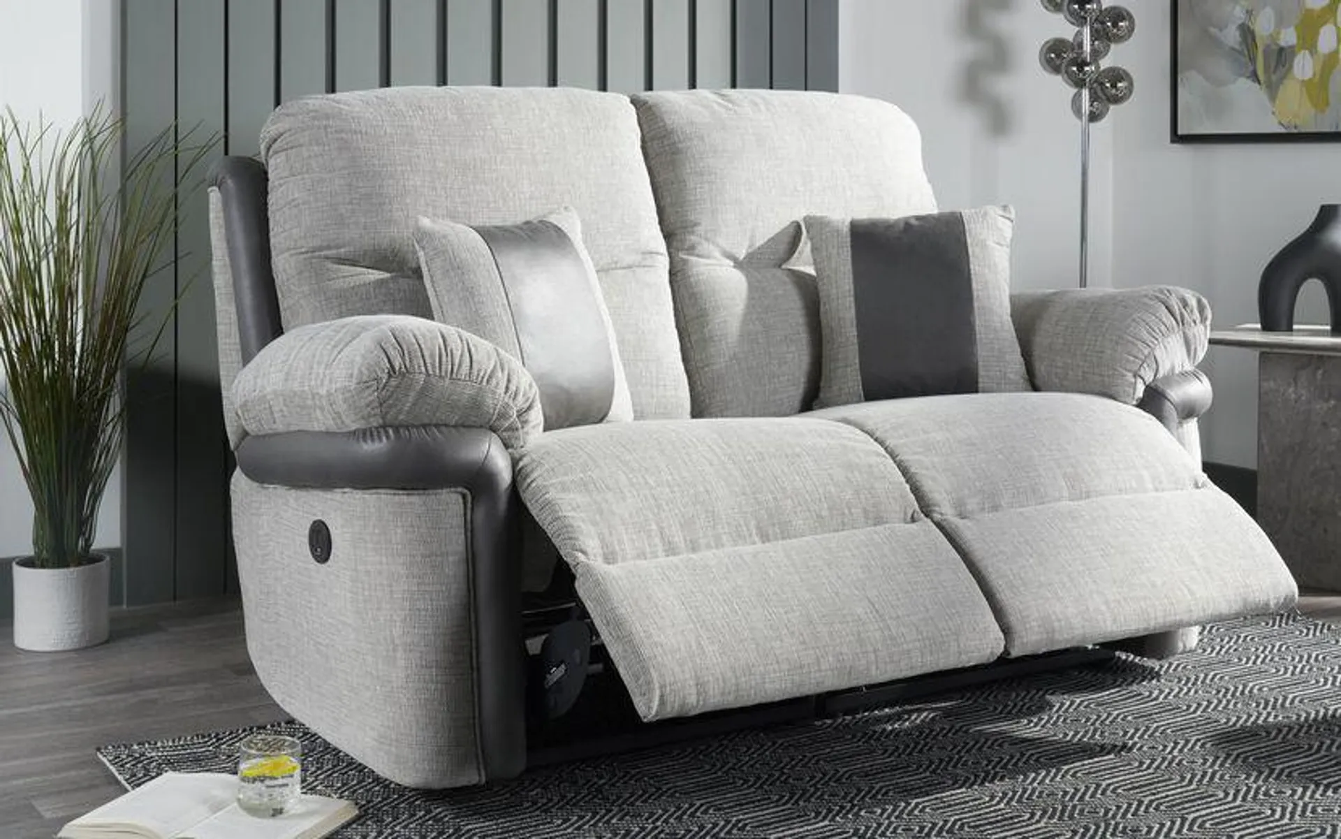 Nevada Fabric 2 Seater Power Recliner Sofa