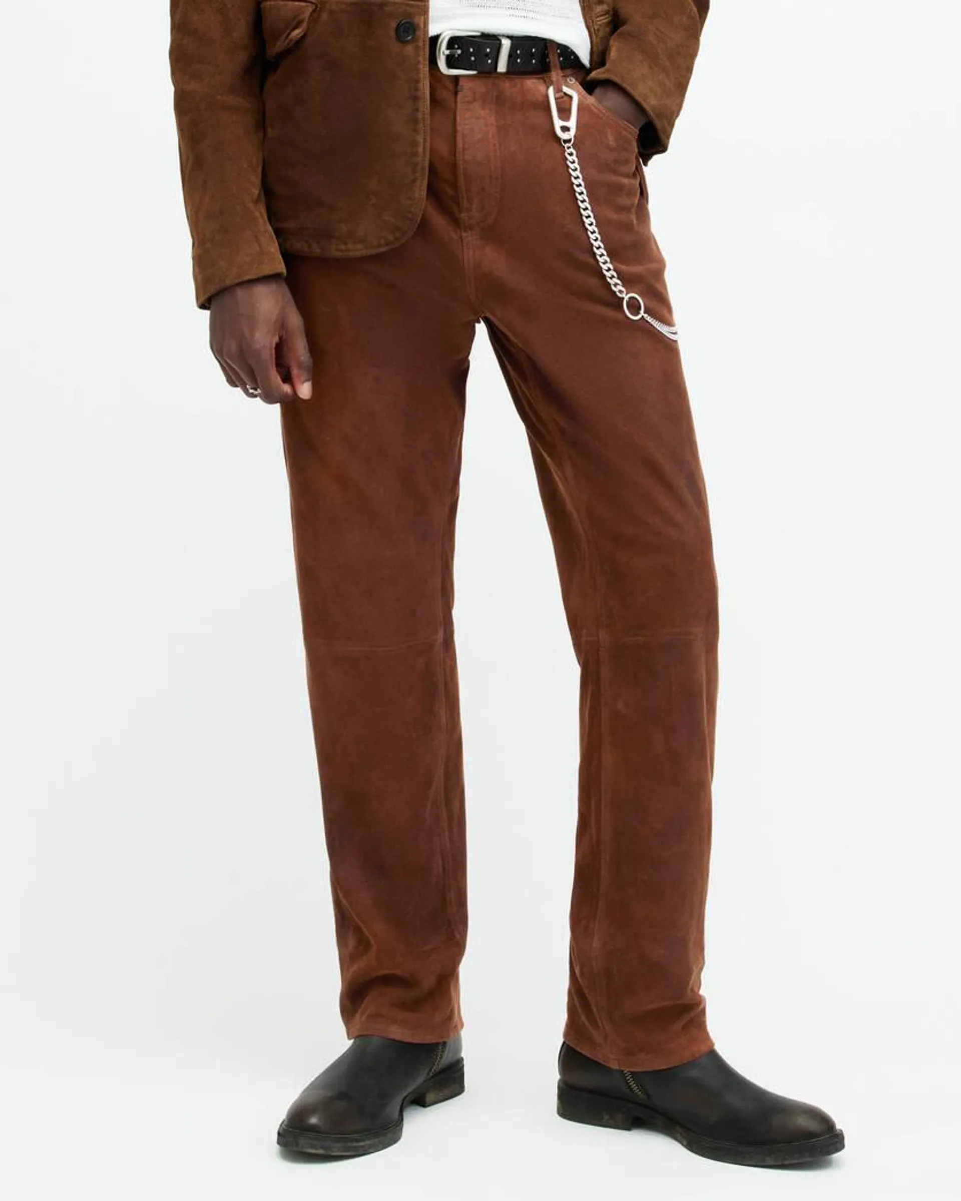 Lynch Straight Fit Leather Trousers