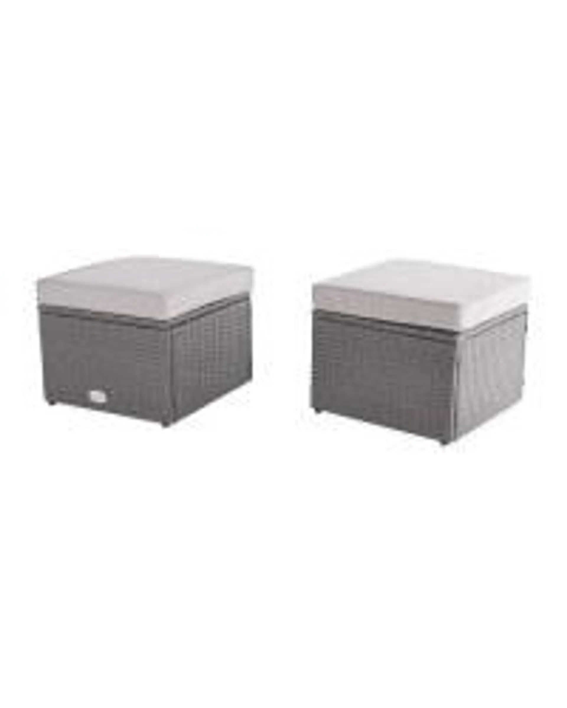 Anthracite Rattan Stool Twin Pack