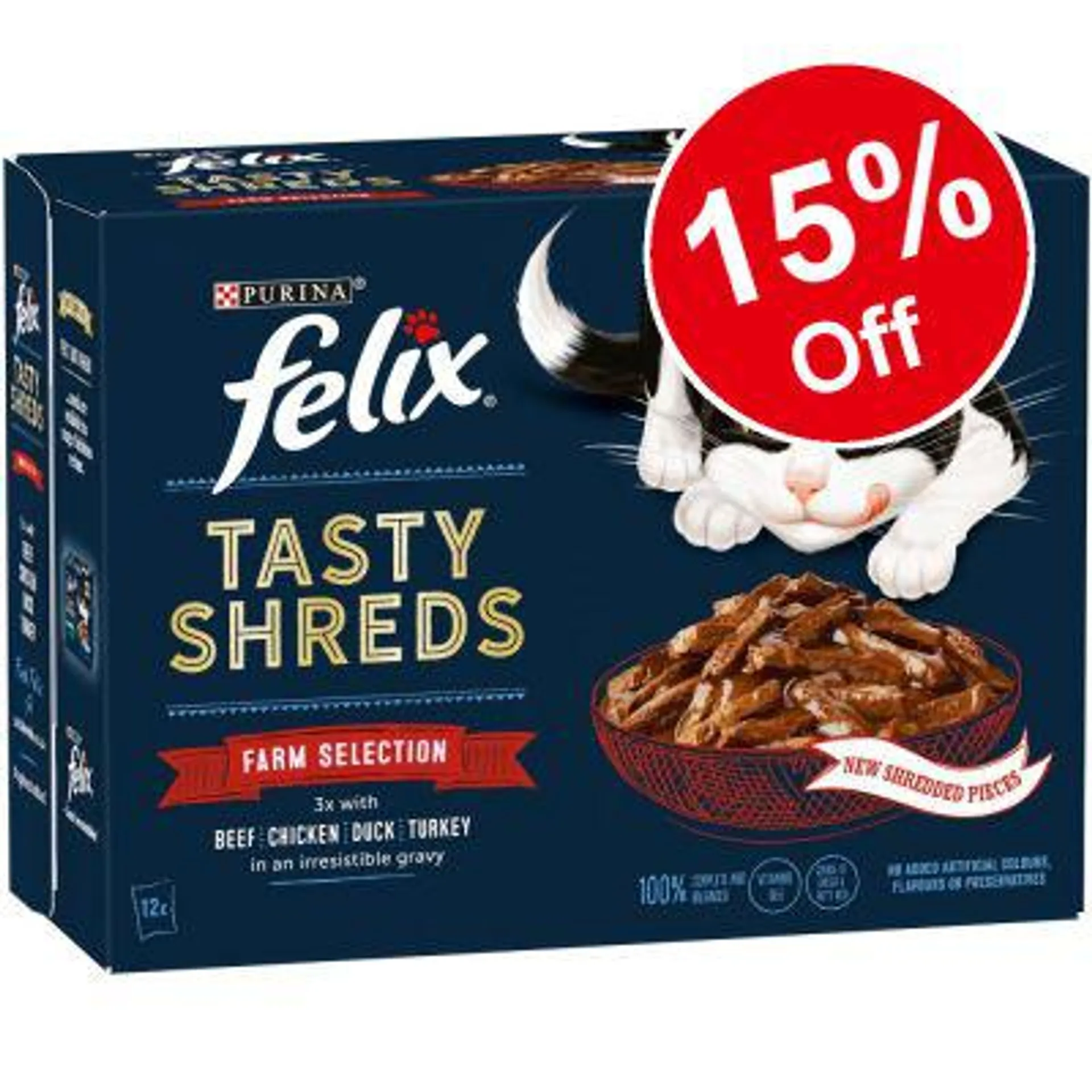 Felix Tasty Shreds Wet Cat Food - 15% Off!*
