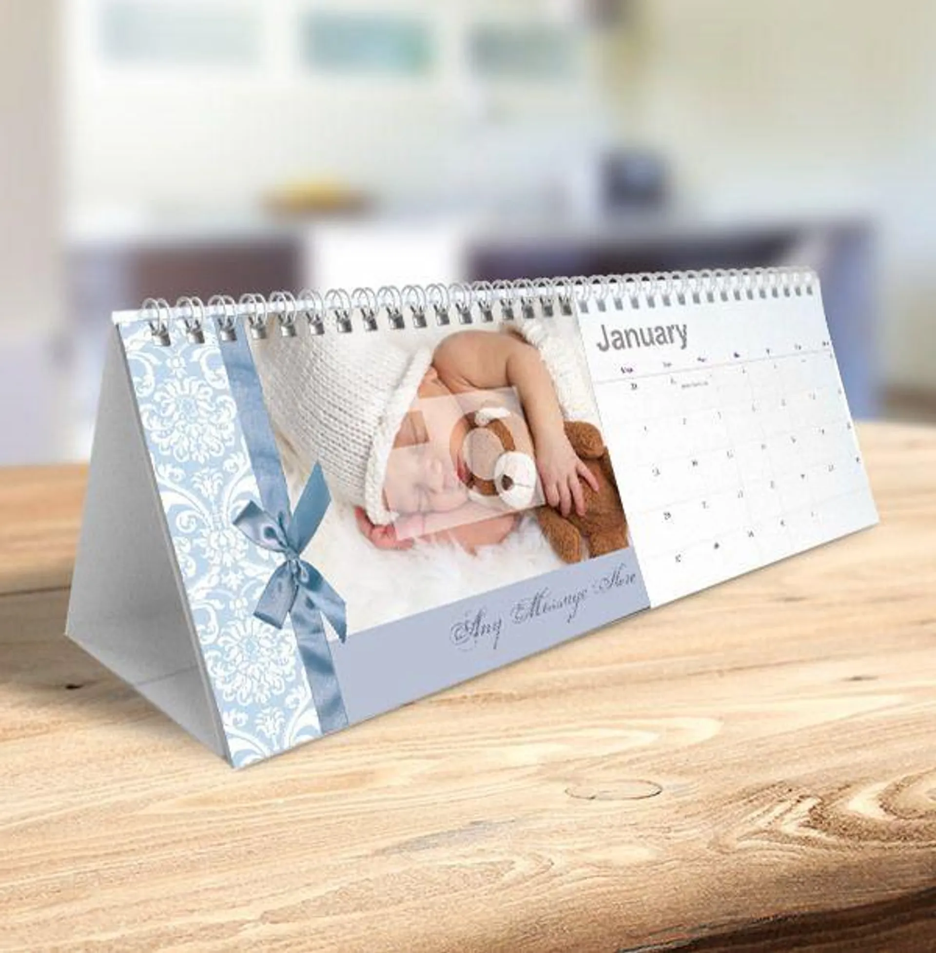 Ribbon Personalised Photo & Text Calendar