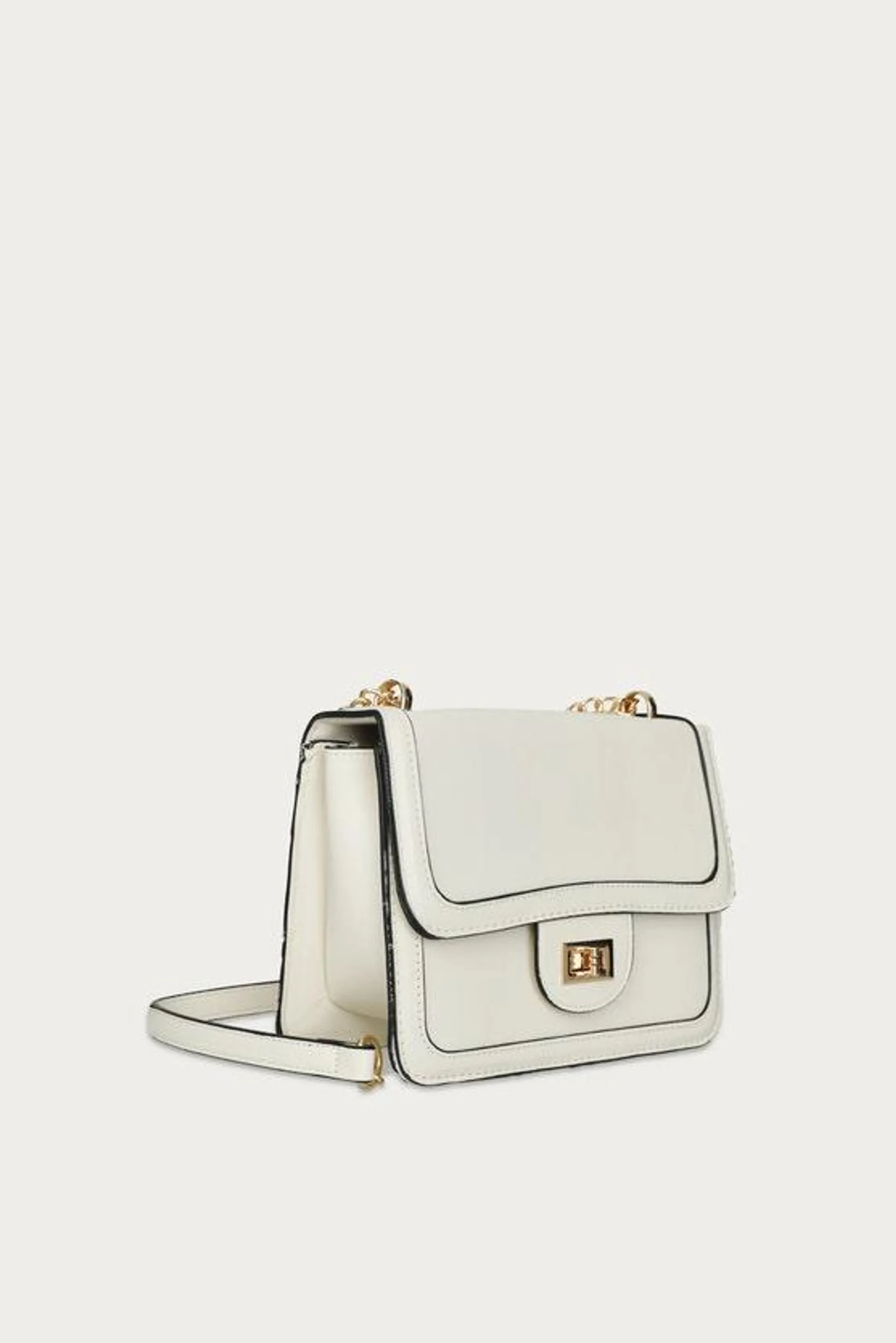 CREAM CHAIN STRAP CROSSBODY BAG