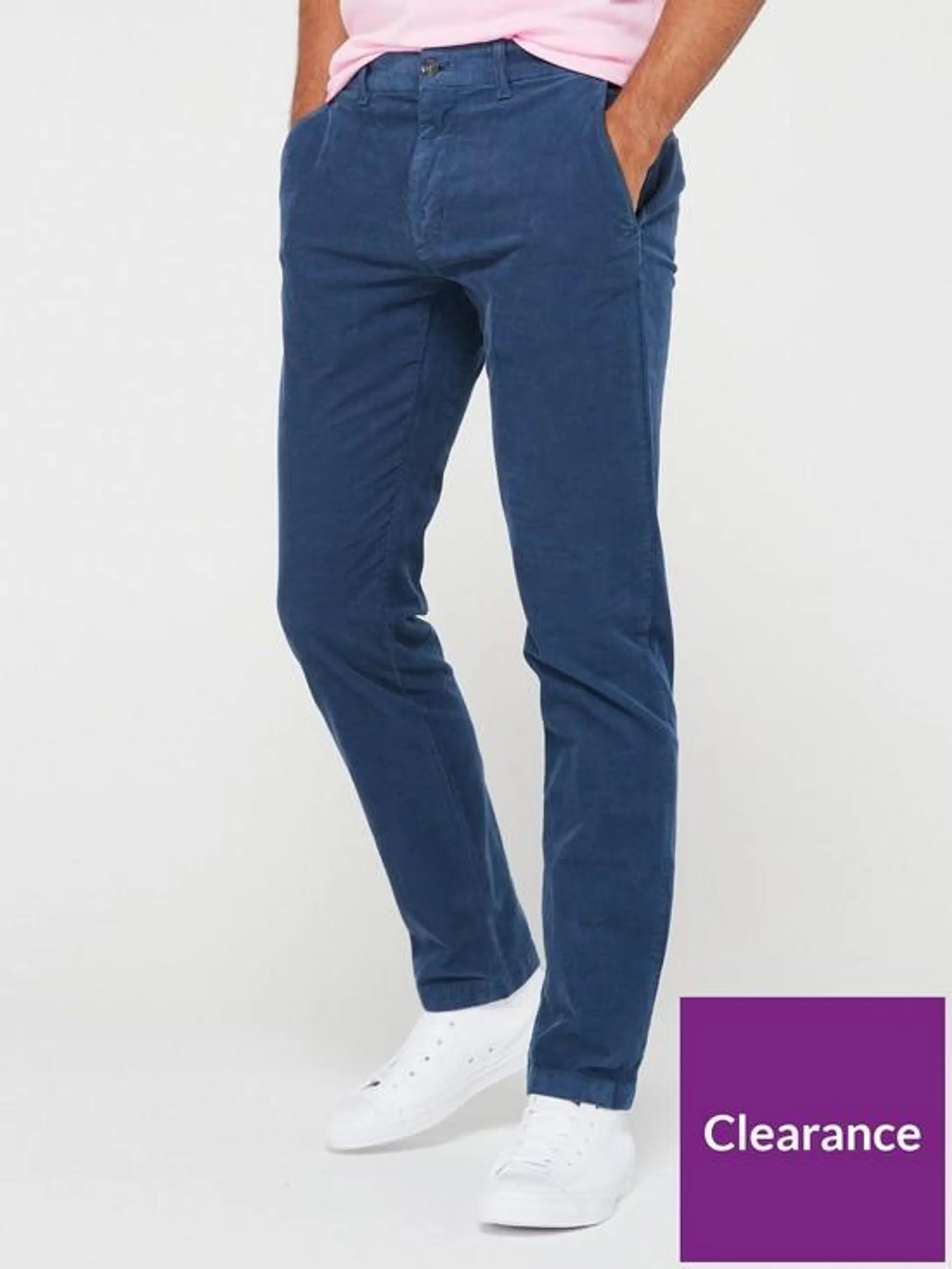 Denton Corduroy Chino Trousers - Blue