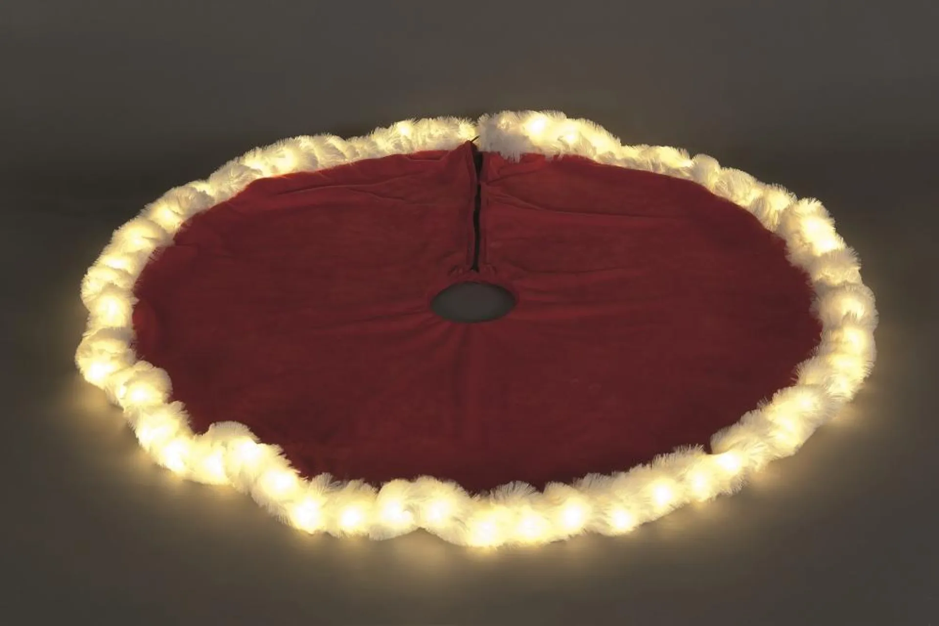 LED Red Christmas Tree Skirt (90cm)