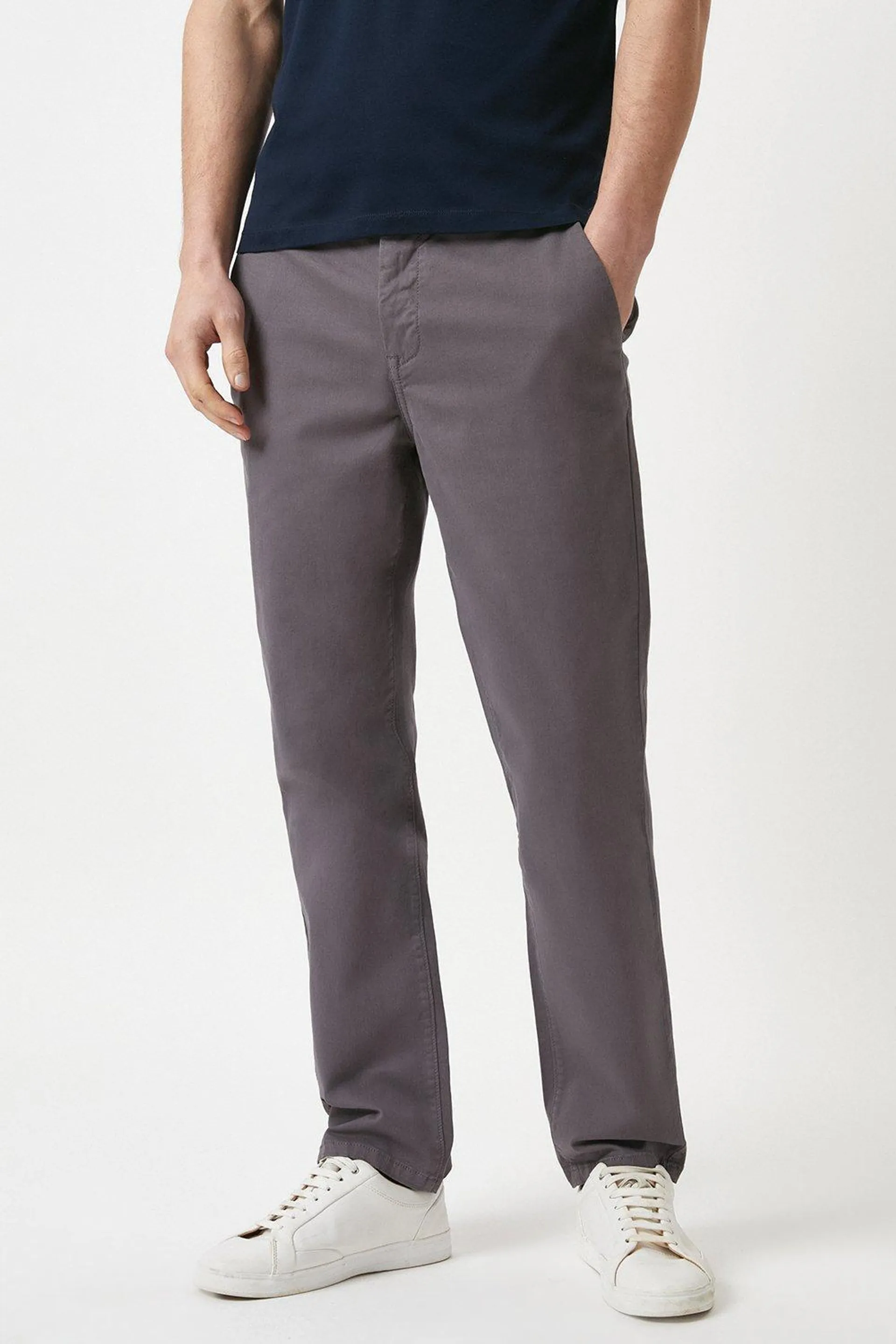 Regular Fit Charcoal Chino Trousers