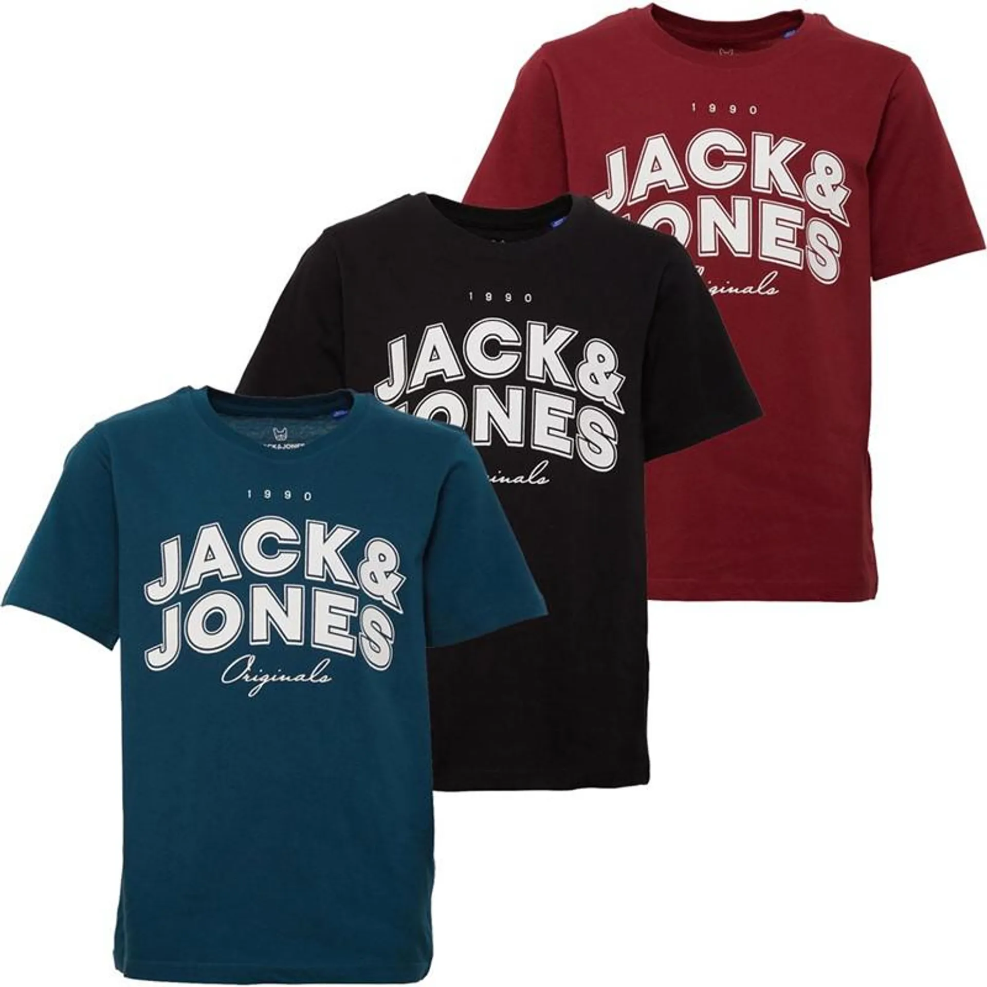 JACK AND JONES Boys Mix Stock Three Pack T-Shirts Black