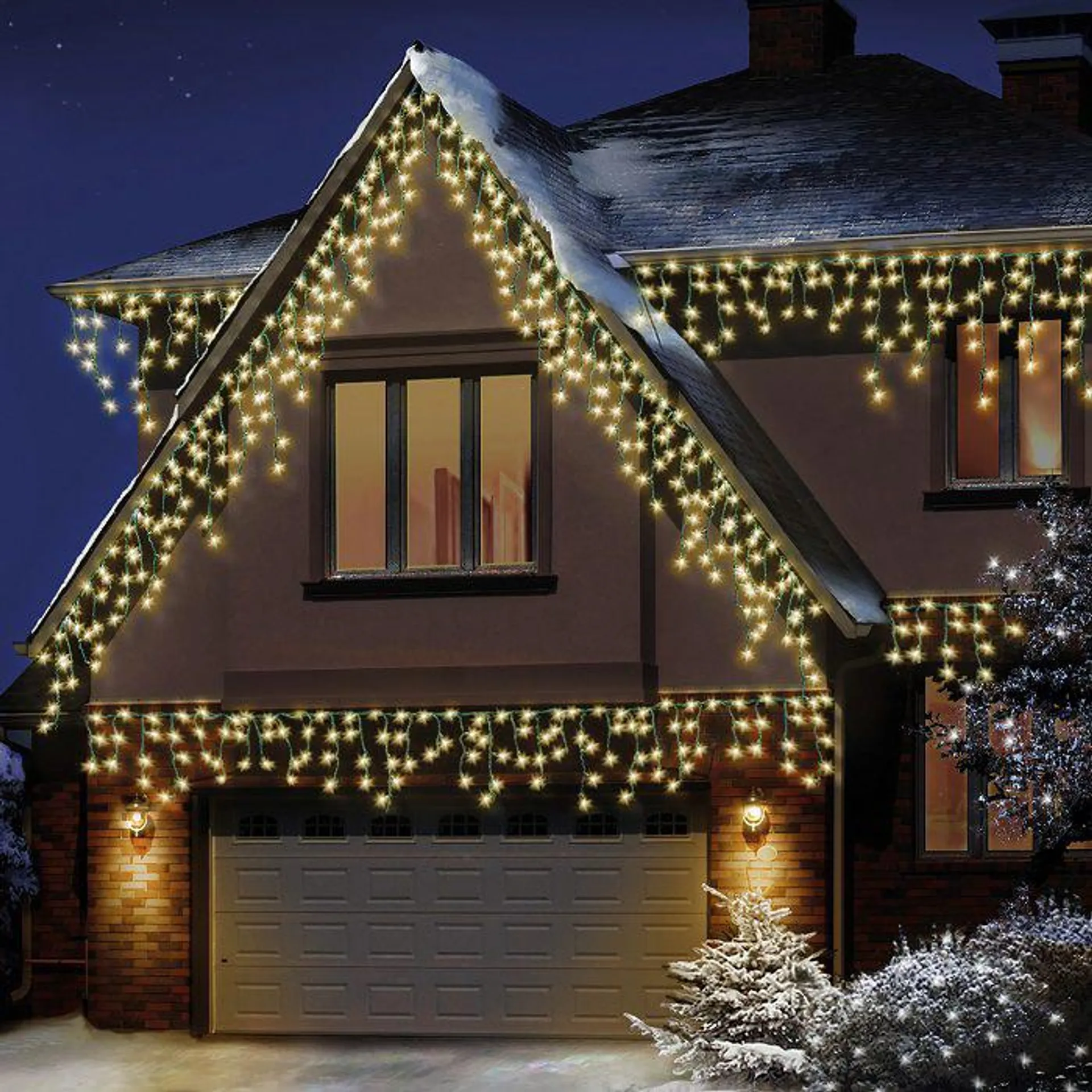 Snowing Icicles LED Warm White Lights