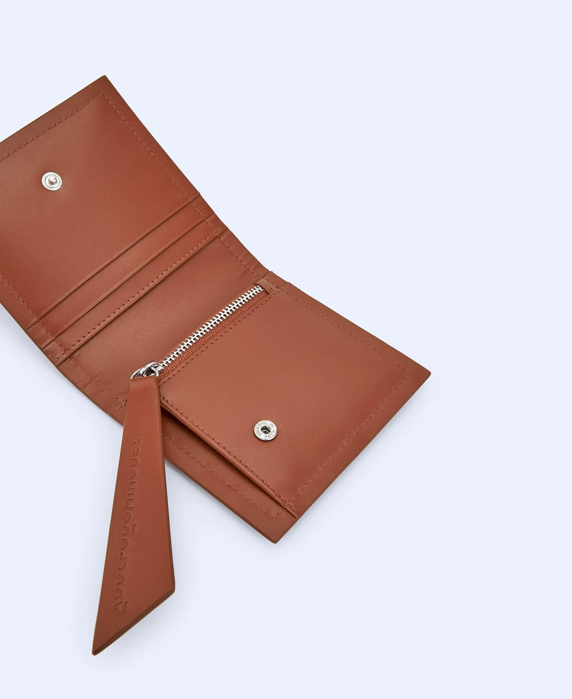 Asymmetric leather wallet