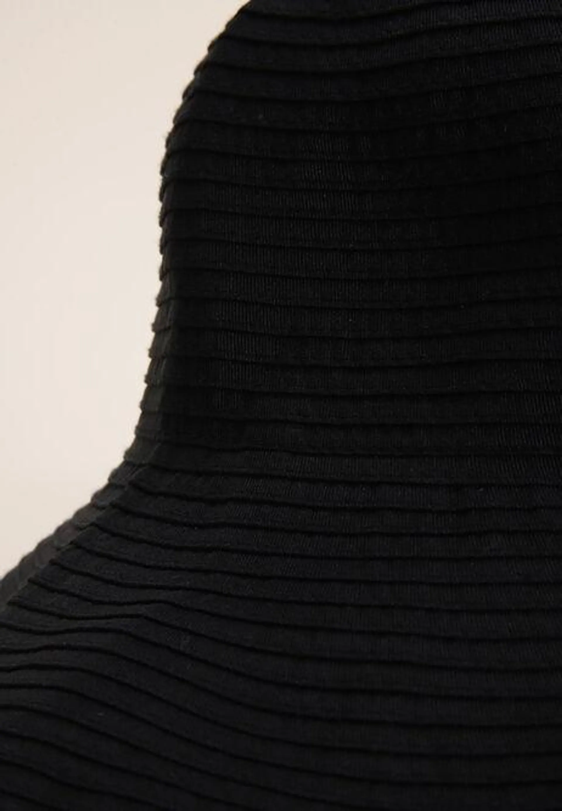 Womens Black Textured Bucket Hat