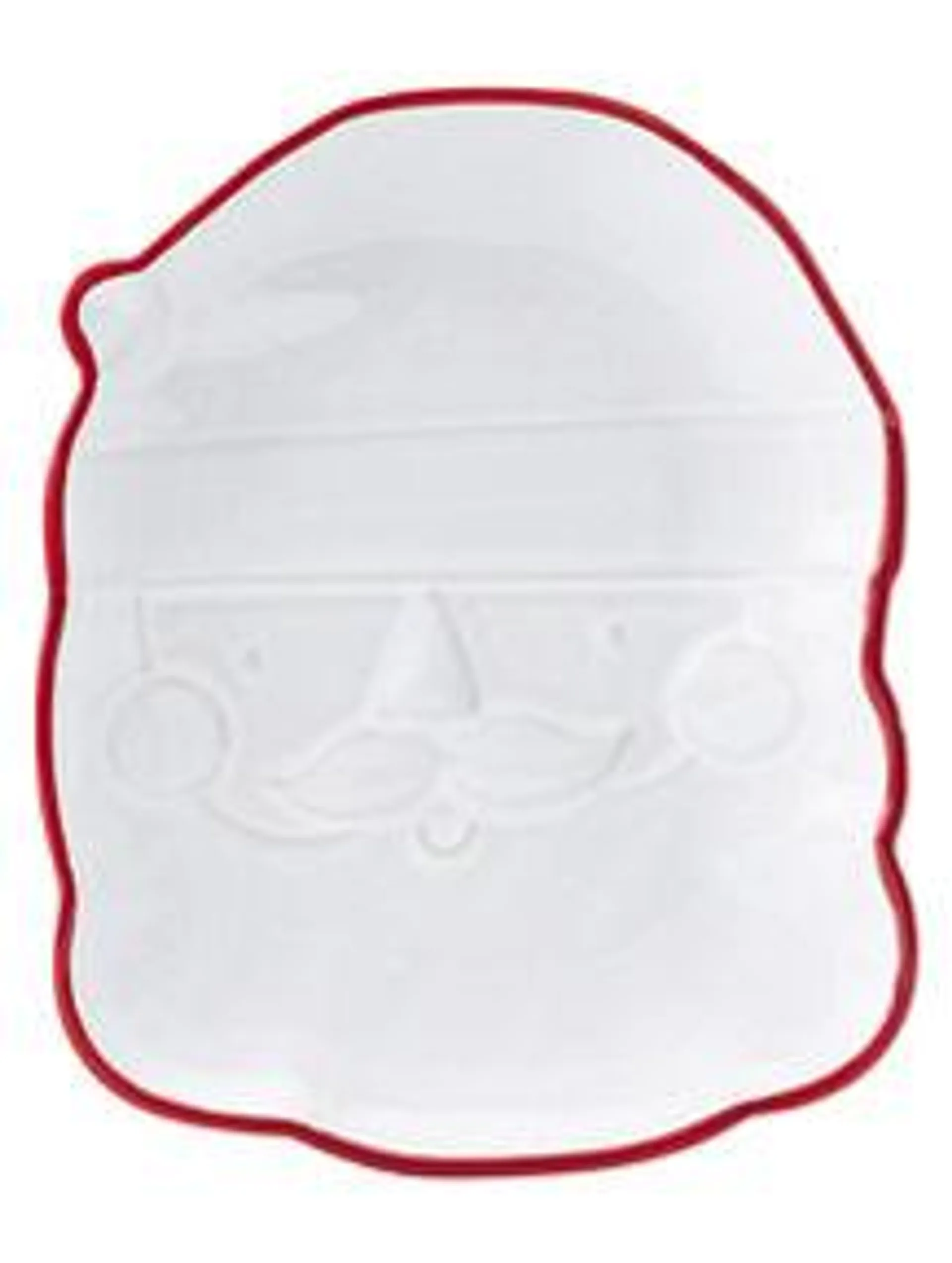 George Home Red & White Santa Shaped Stoneware Plate