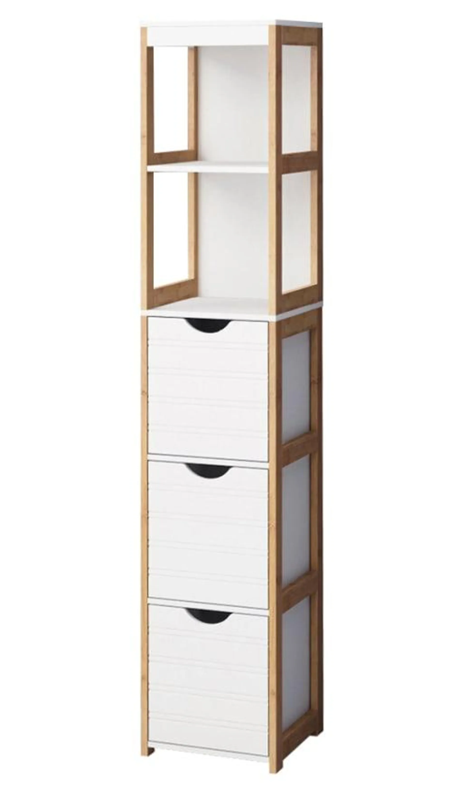 Bamboo Storage Unit & 3 Drawers - 1665 x 350mm