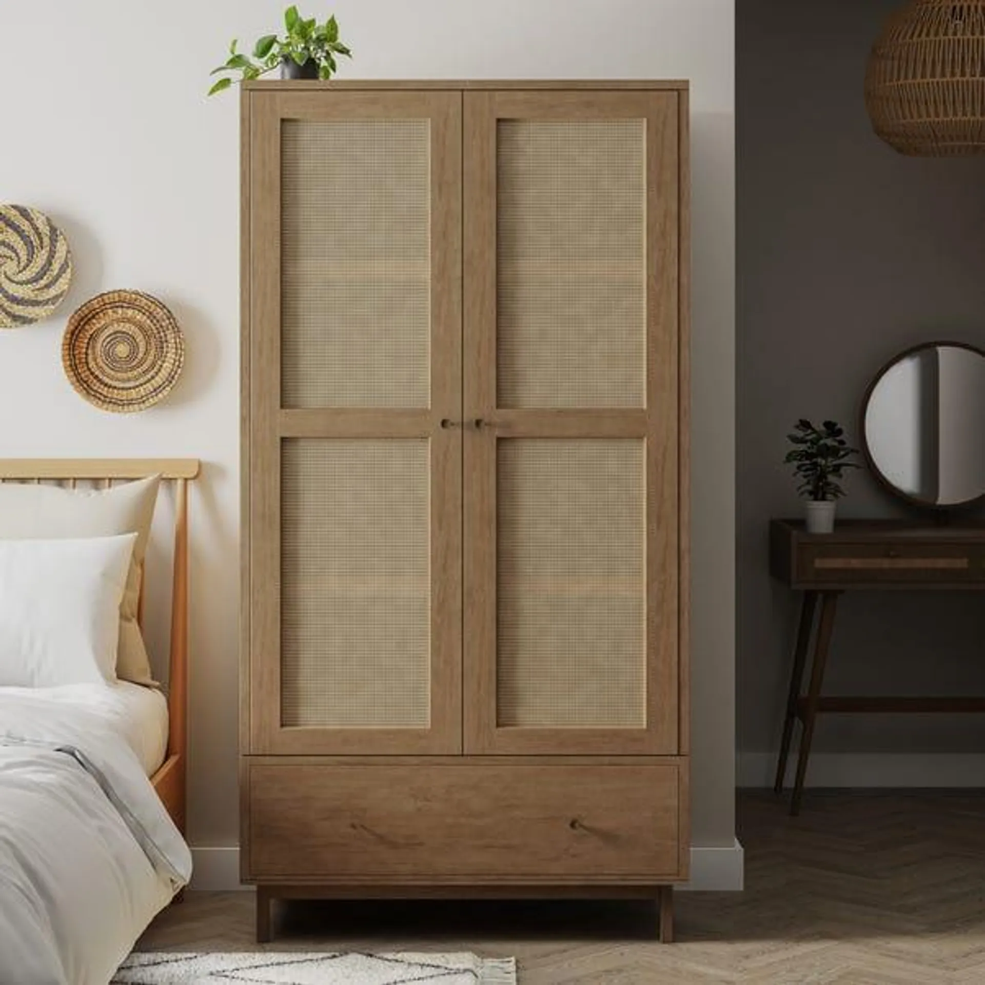 Indi Double Wardrobe, Mango Wood