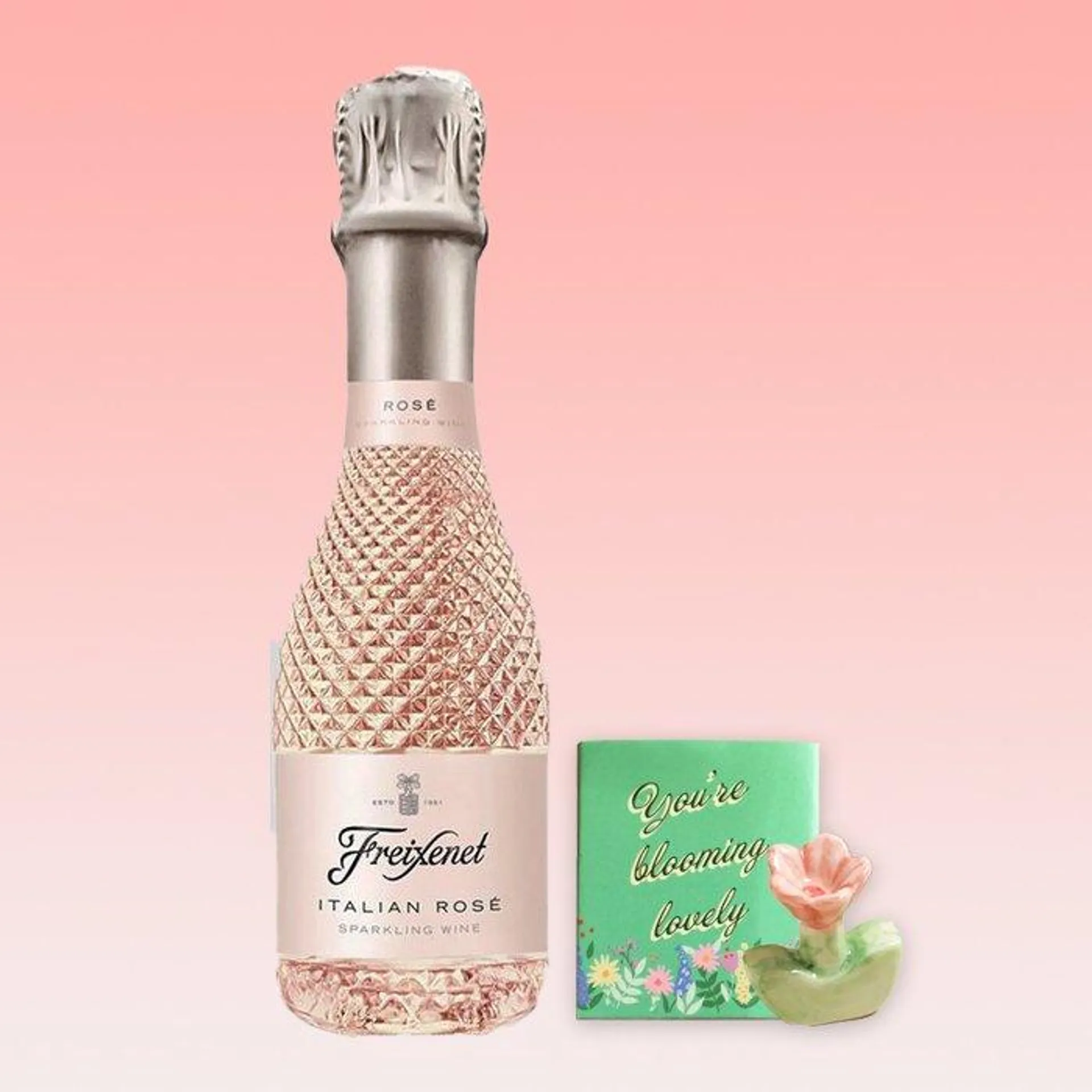 Freixenet Sparkling Rose 20cl & You're Blooming Lovely Matchbox Token Gift Set