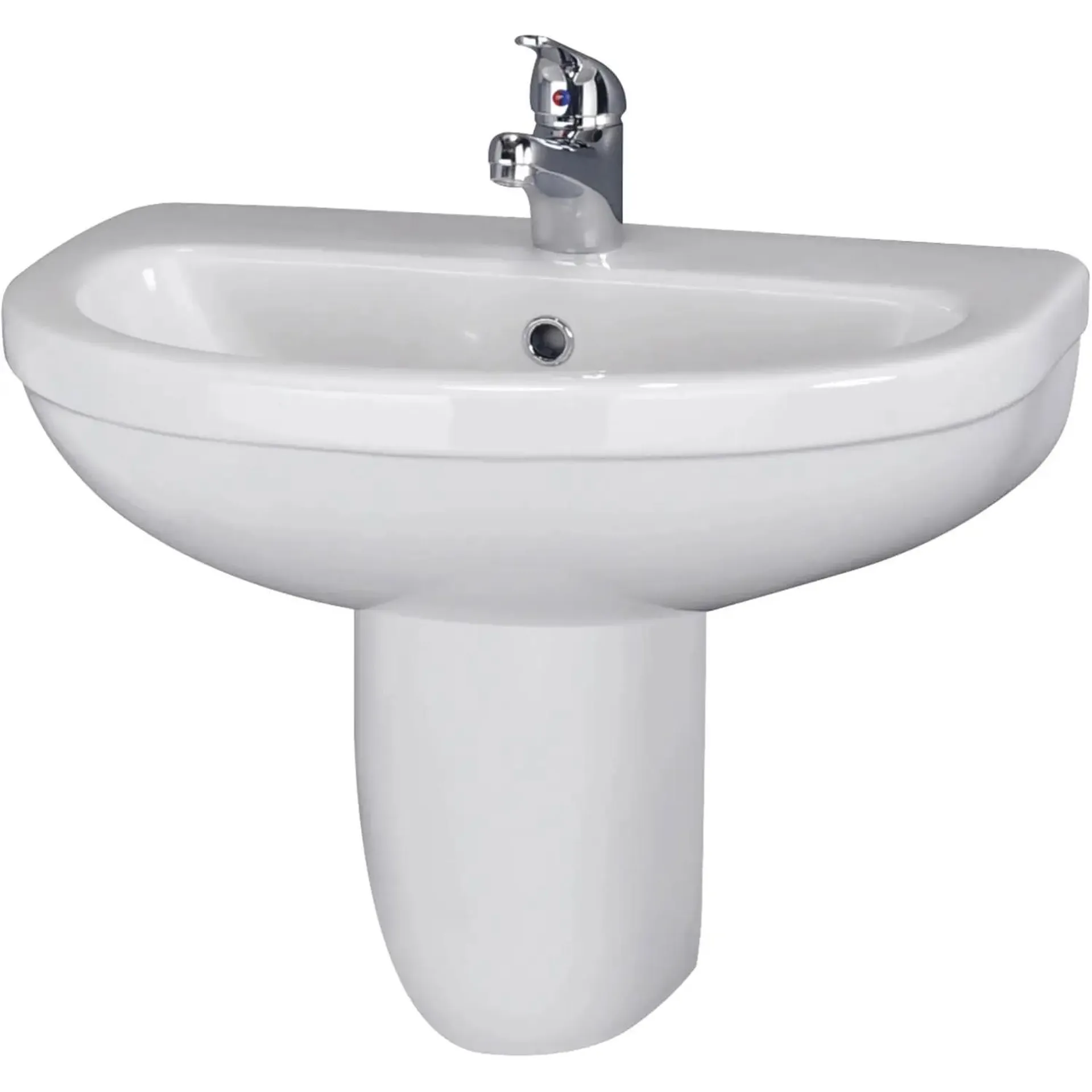 Balterley Vito 1 Tap Hole Basin and Semi Pedestal - 550mm