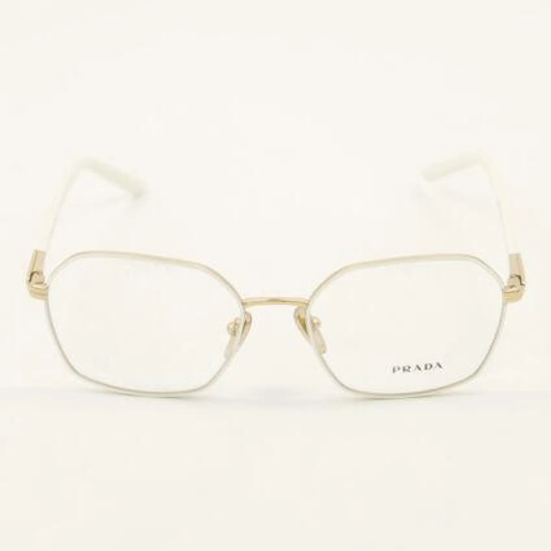 White & Gold Square Glasses Frames