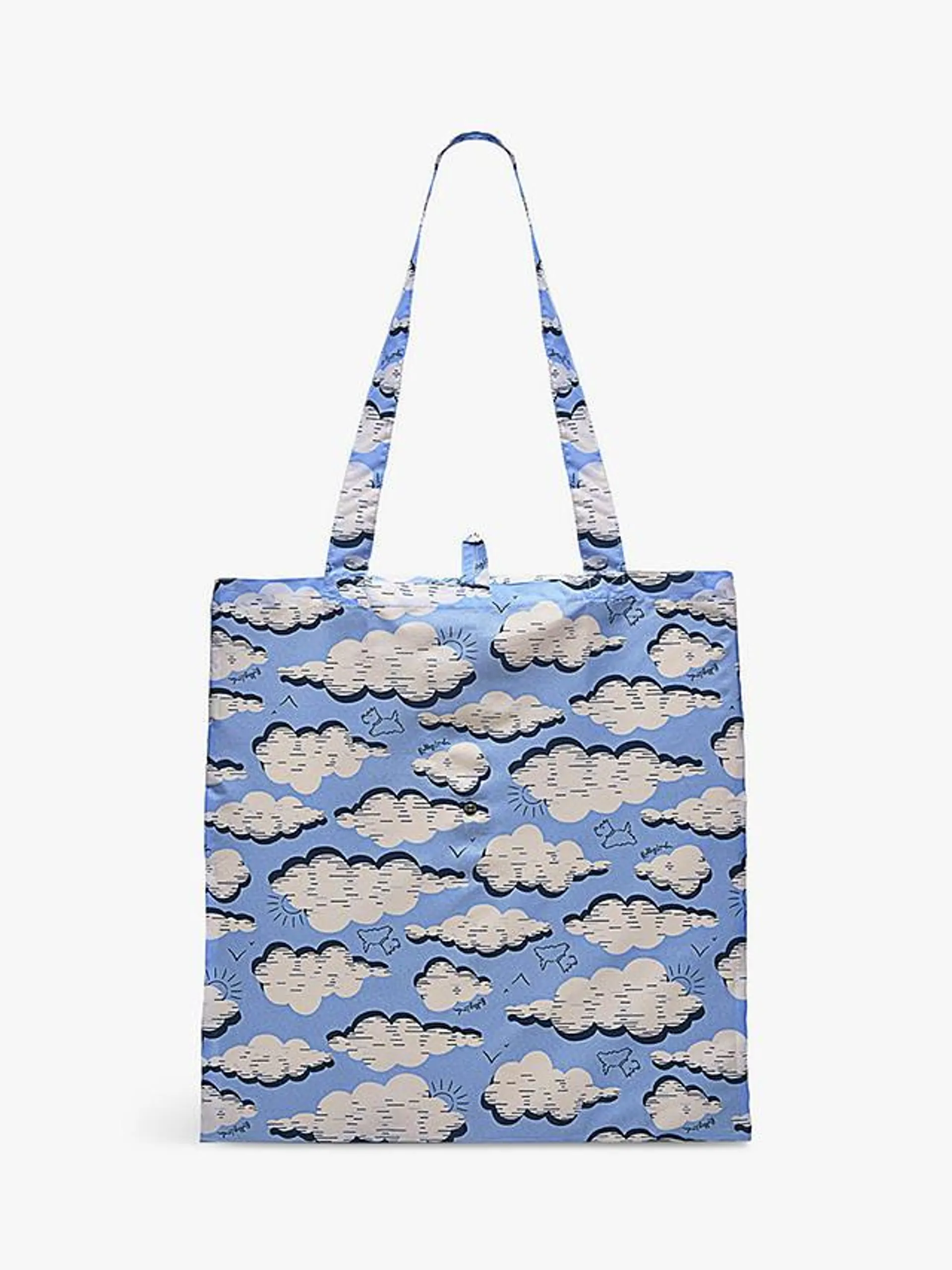 Sketchy Clouds Responsible Foldaway Bag, Sky Blue