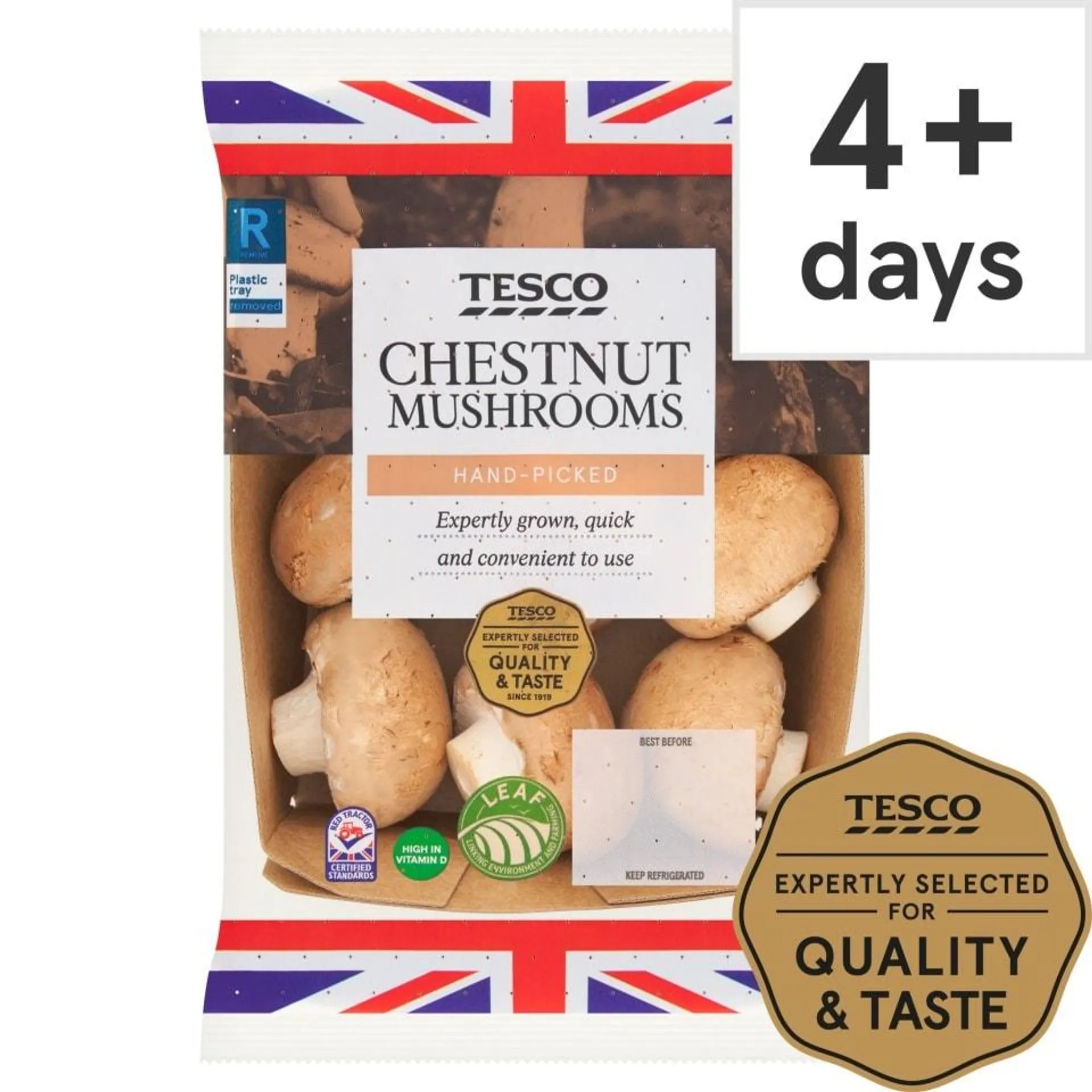 Tesco Chestnut Vitamin D Mushrooms 250G