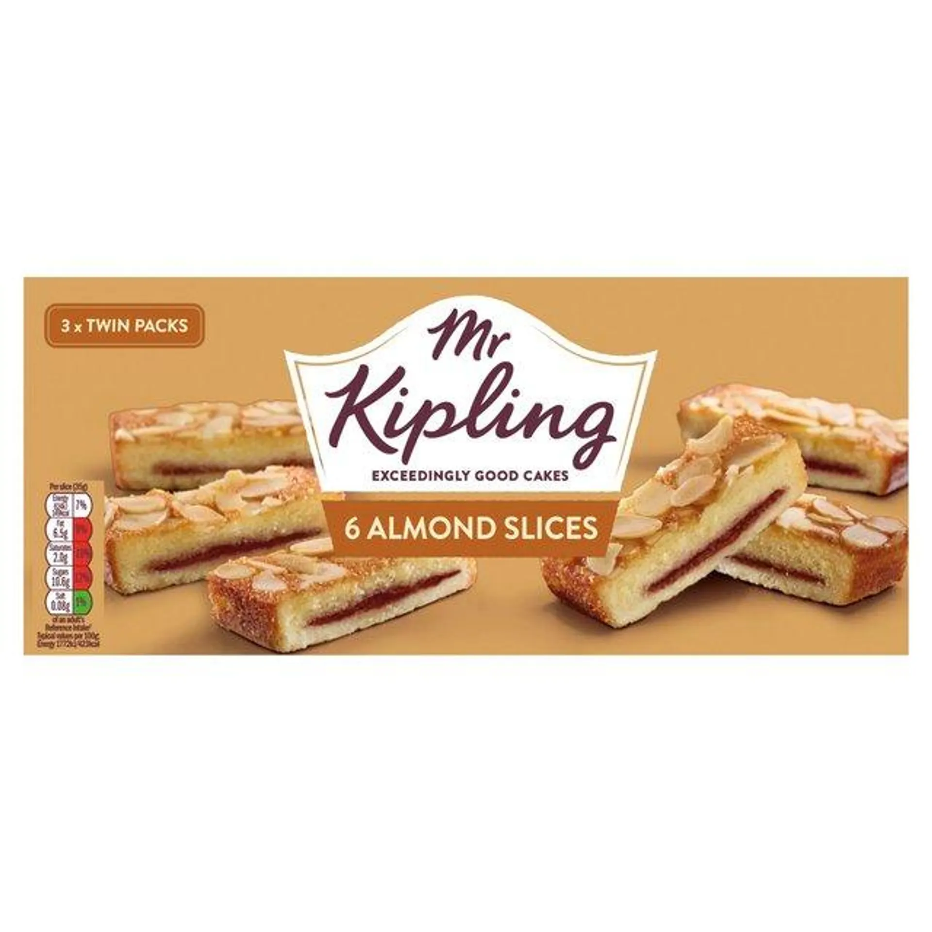 Mr Kipling Almond Slices 6 per pack