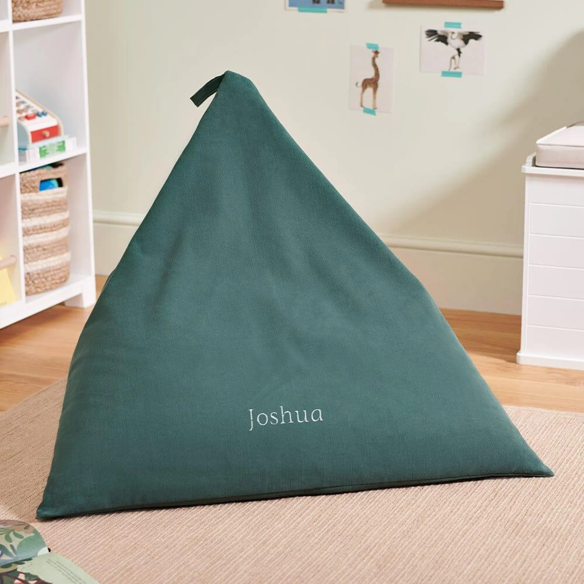 Personalised Plain Bean Bag, Forest Green
