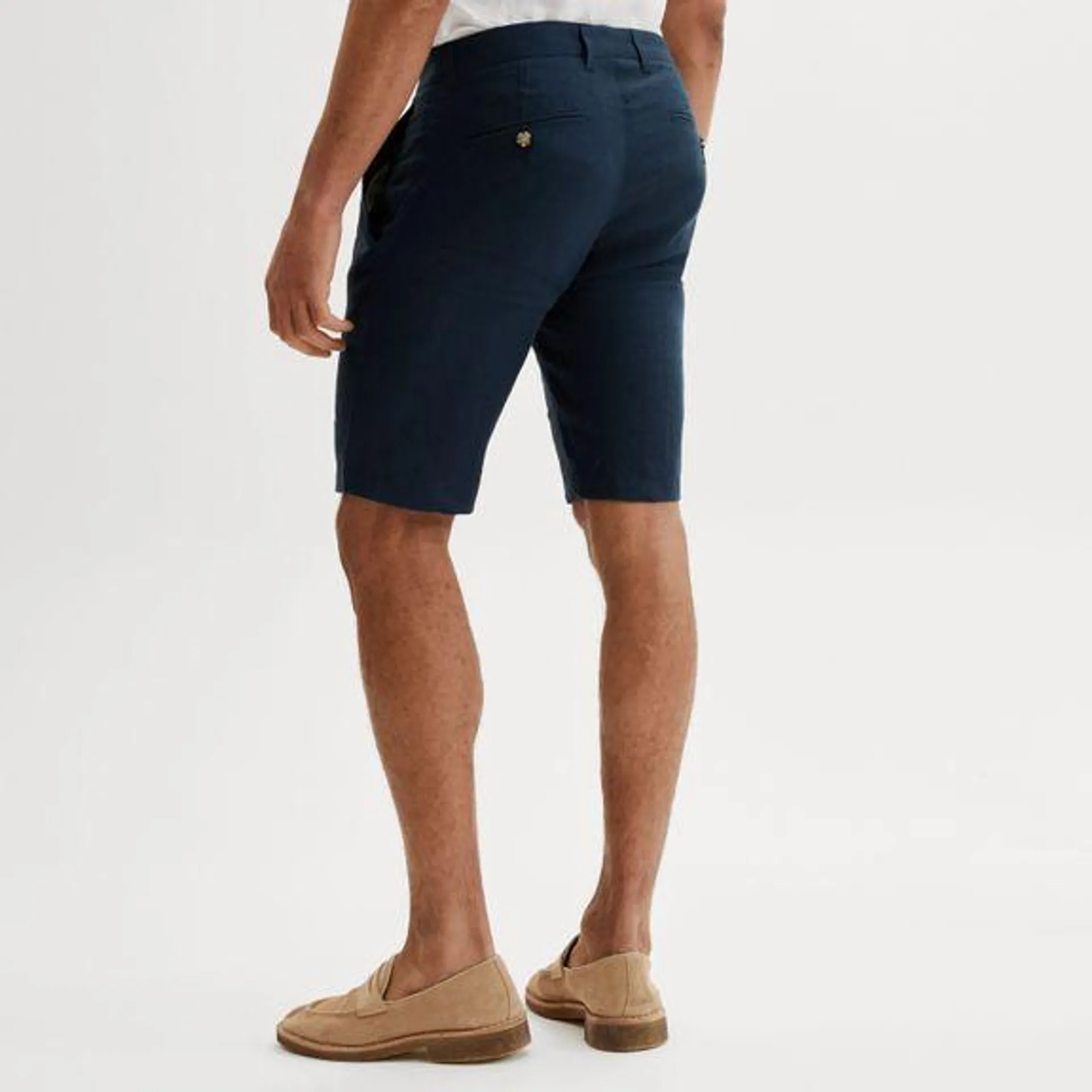 Navy linen shorts