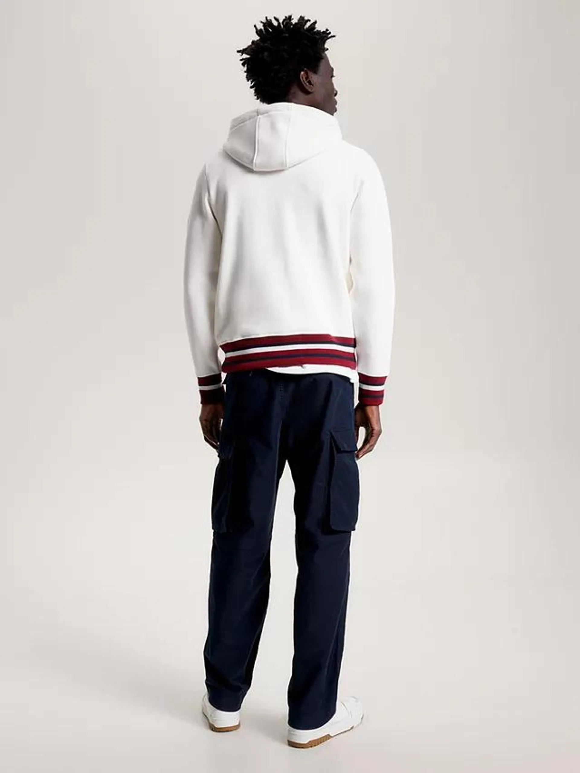 Tommy Hilfiger Bold Global Stripe Hoodie, Ancient White