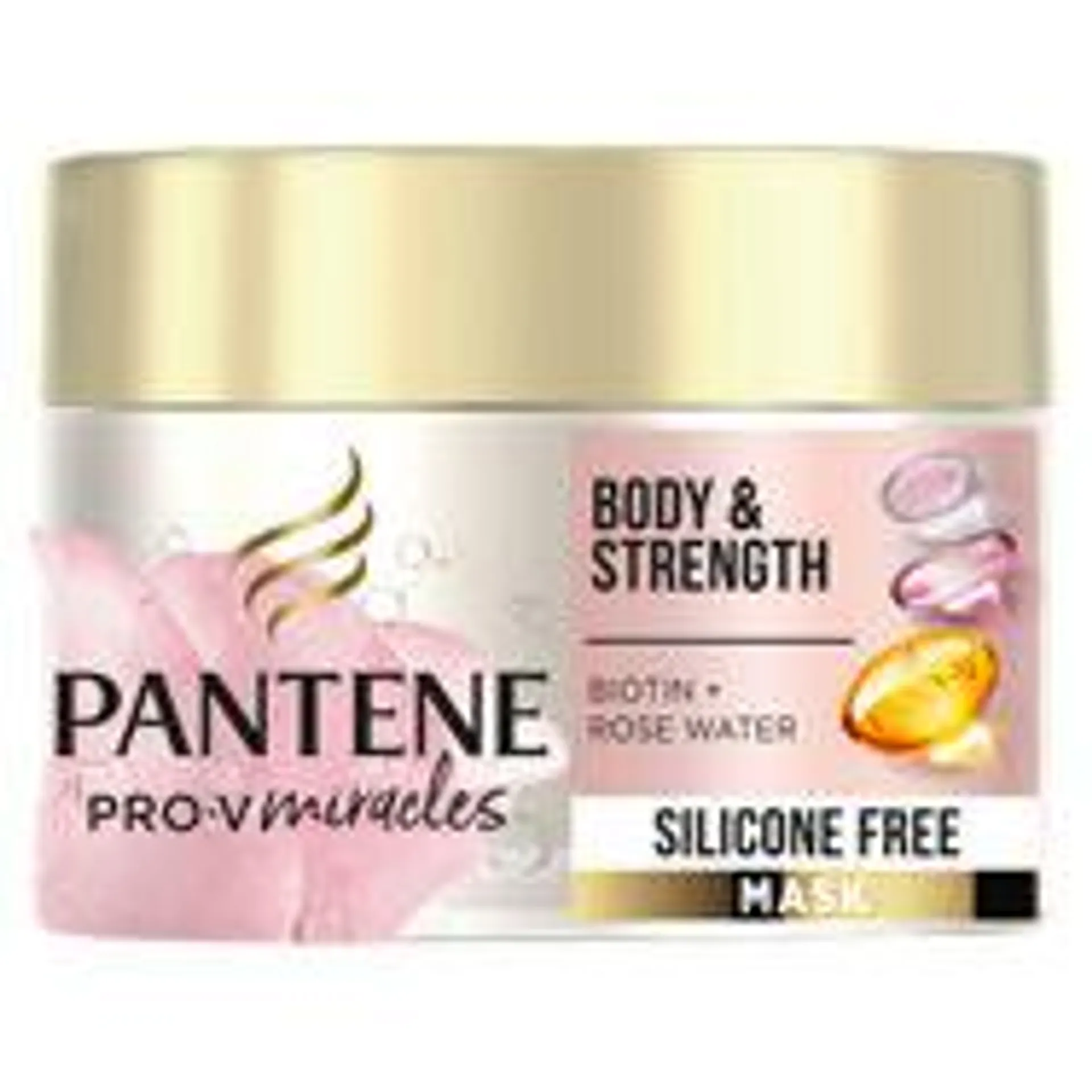 Pantene Pro-V Body & Strength Silicone Free Hair Mask, with Biotin and Rose Water