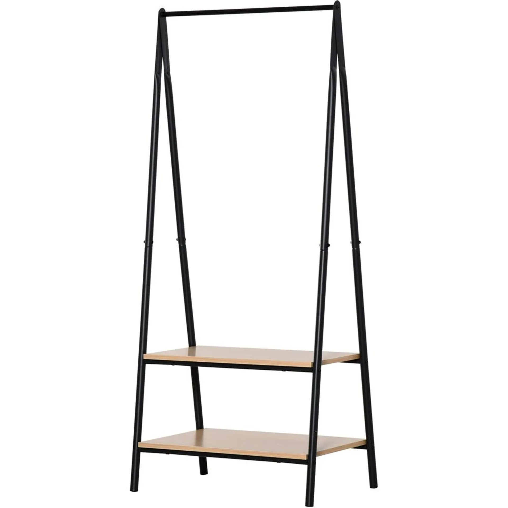 Portland 2 Tier Black Frame Metal Clothes Rack