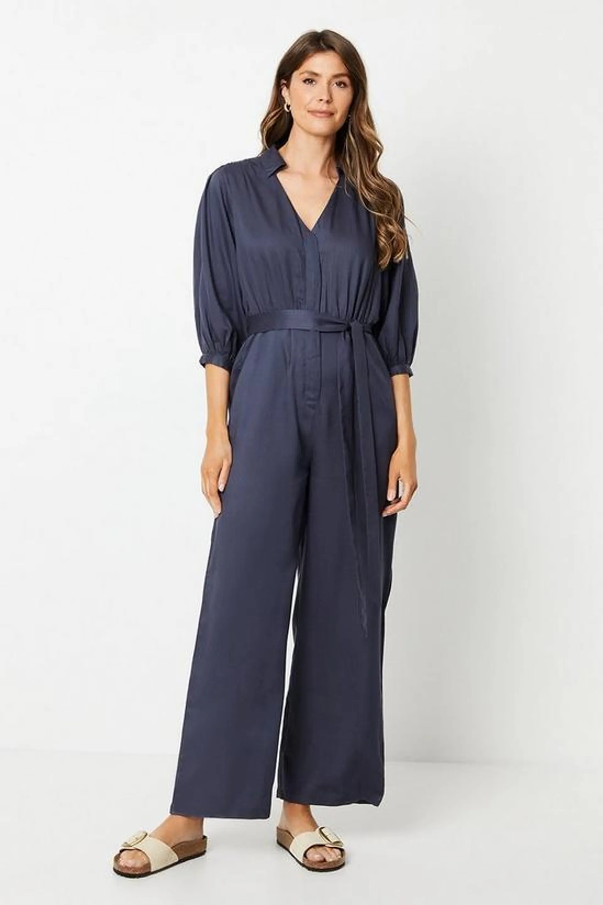 Tencel Belted Jumpsuit