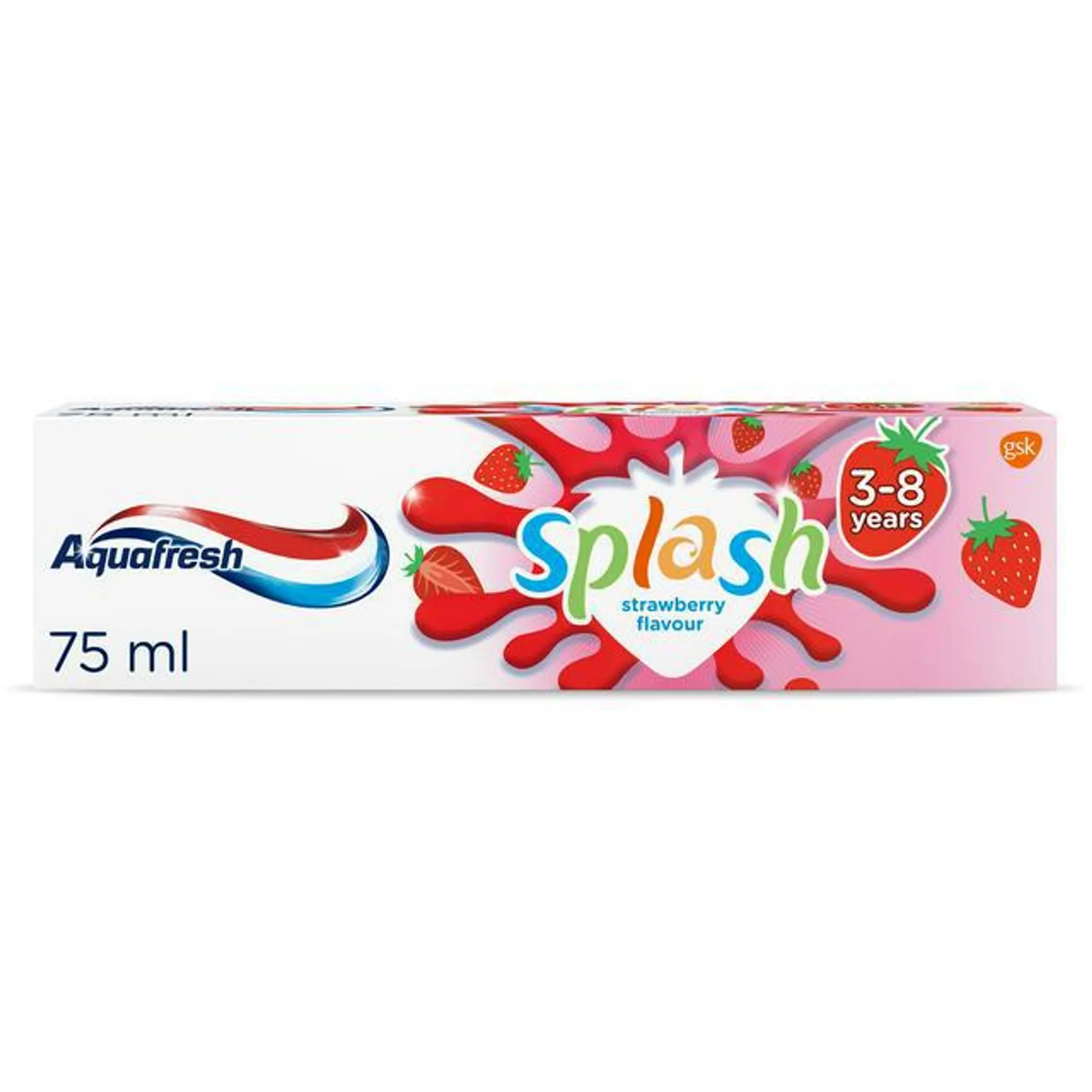 Aquafresh Splash Kids Toothpaste Strawberry Flavour 3-8 years 75ml