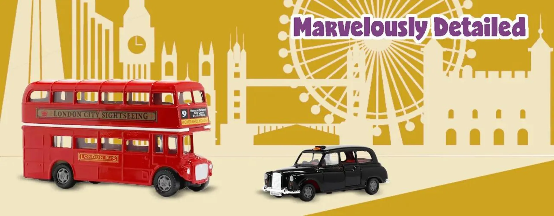 Hamleys® London Bus & Black Taxi Set