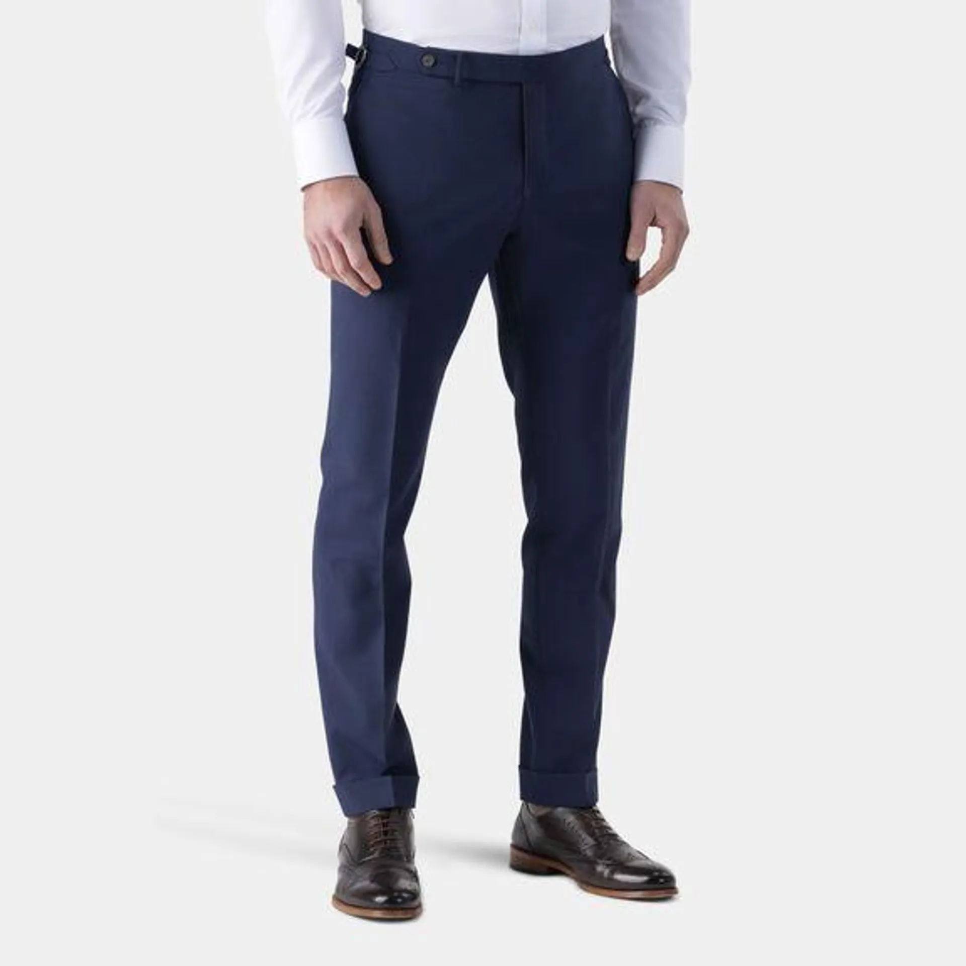 Blue stretch suit pants