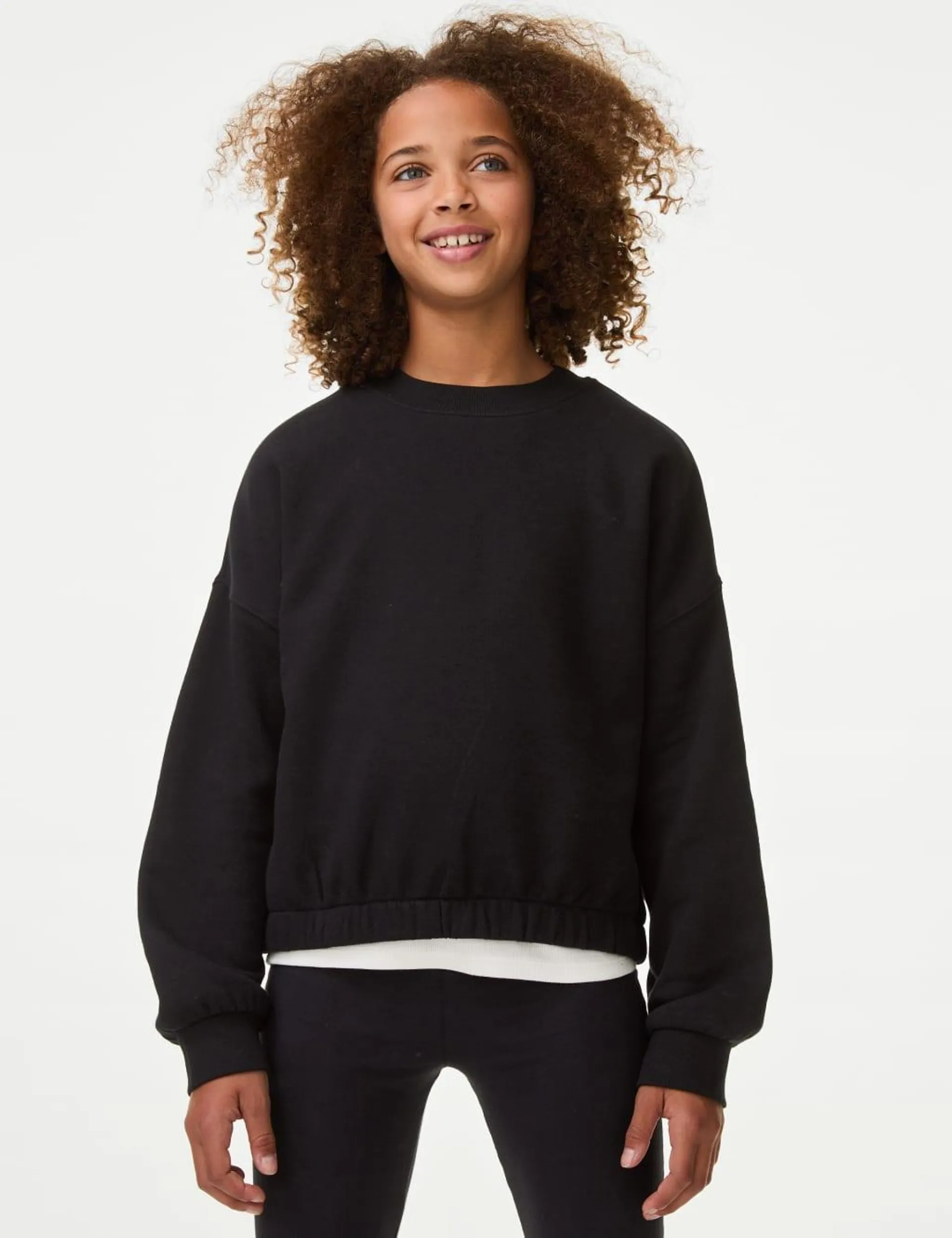 Cotton Rich Cropped Sweatshirt (6-16 Yrs)