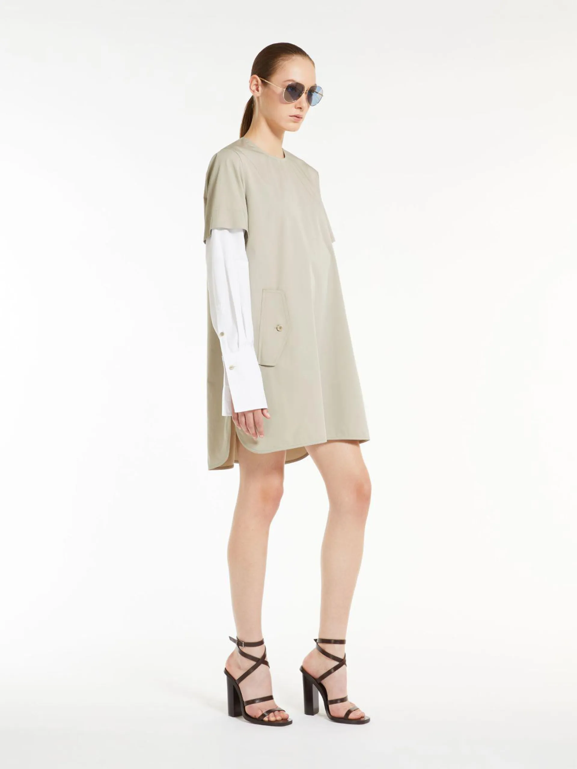 Cotton and silk T-shirt dress