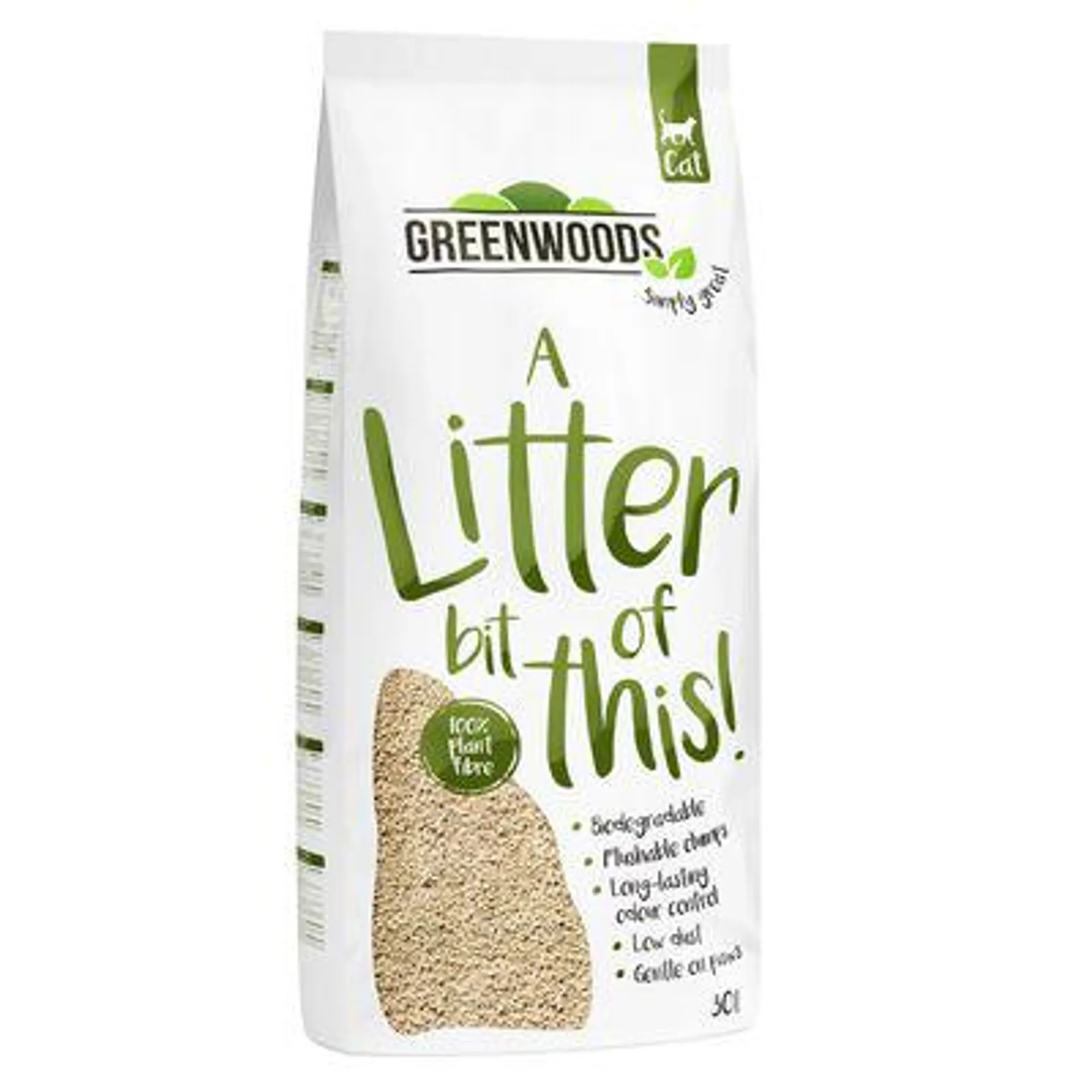 Greenwoods Plant Fibre Natural Clumping Litter