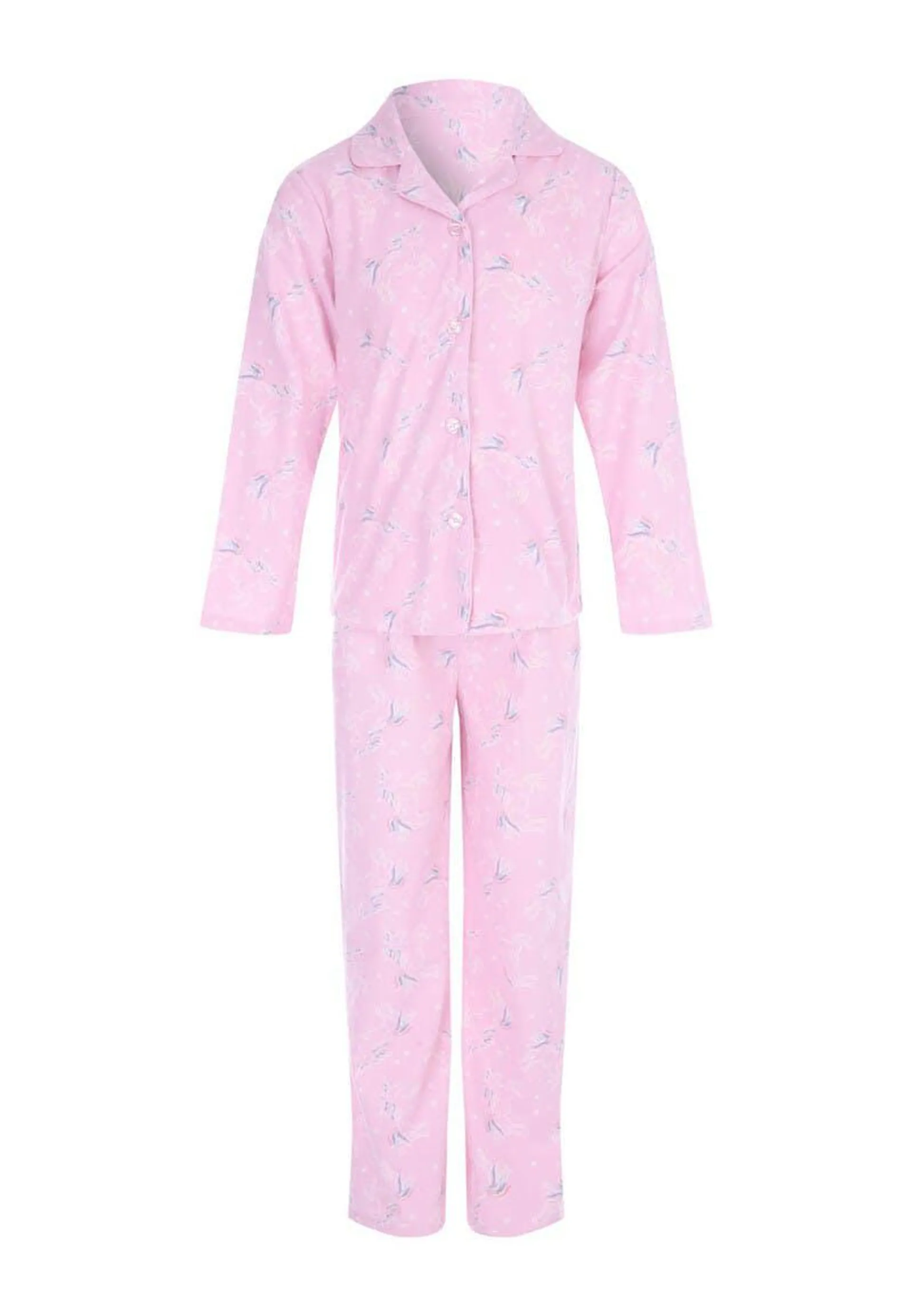 Younger Girls Pink Unicorn Pyjama Set