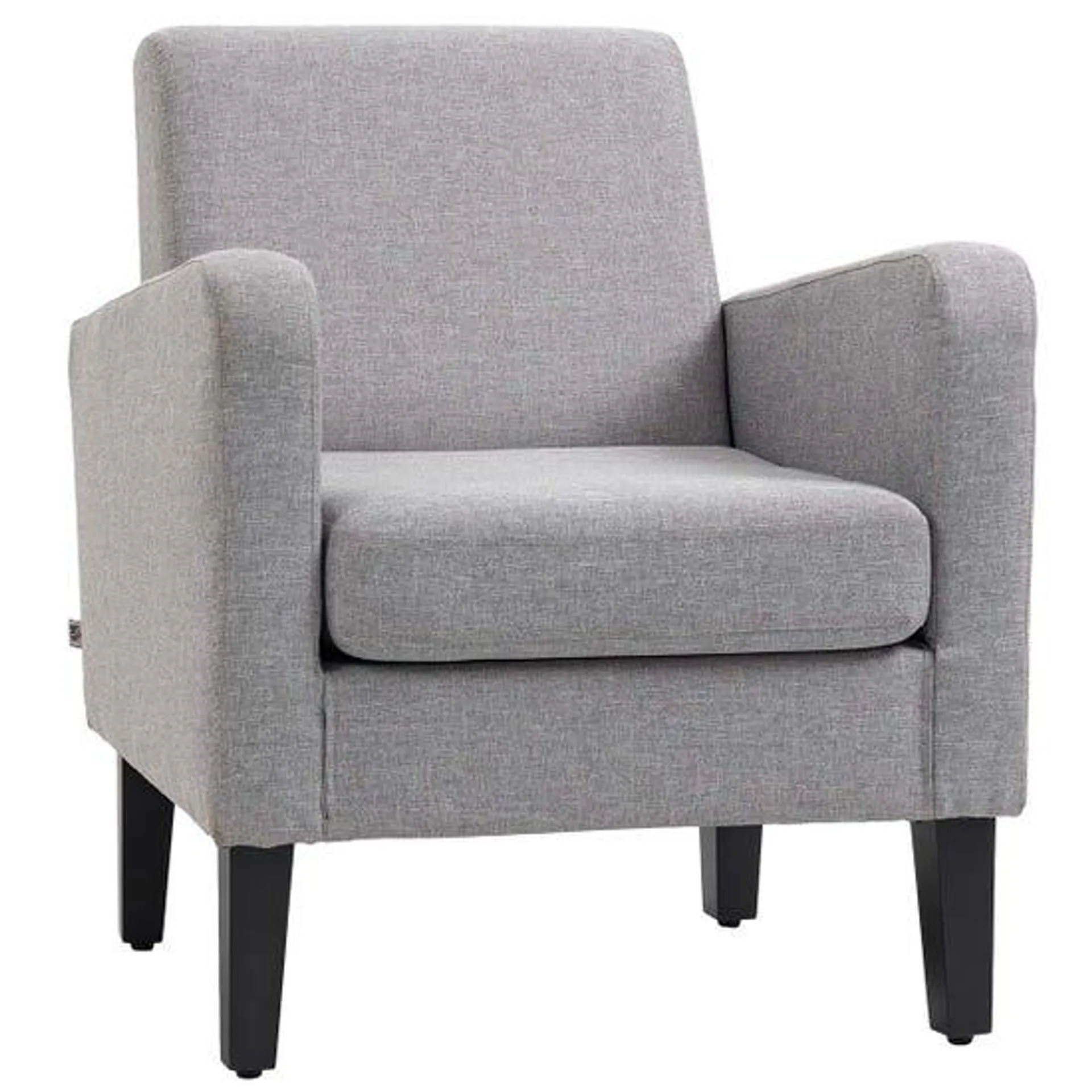 HOMCOM Modern Accent Armchair Light Grey