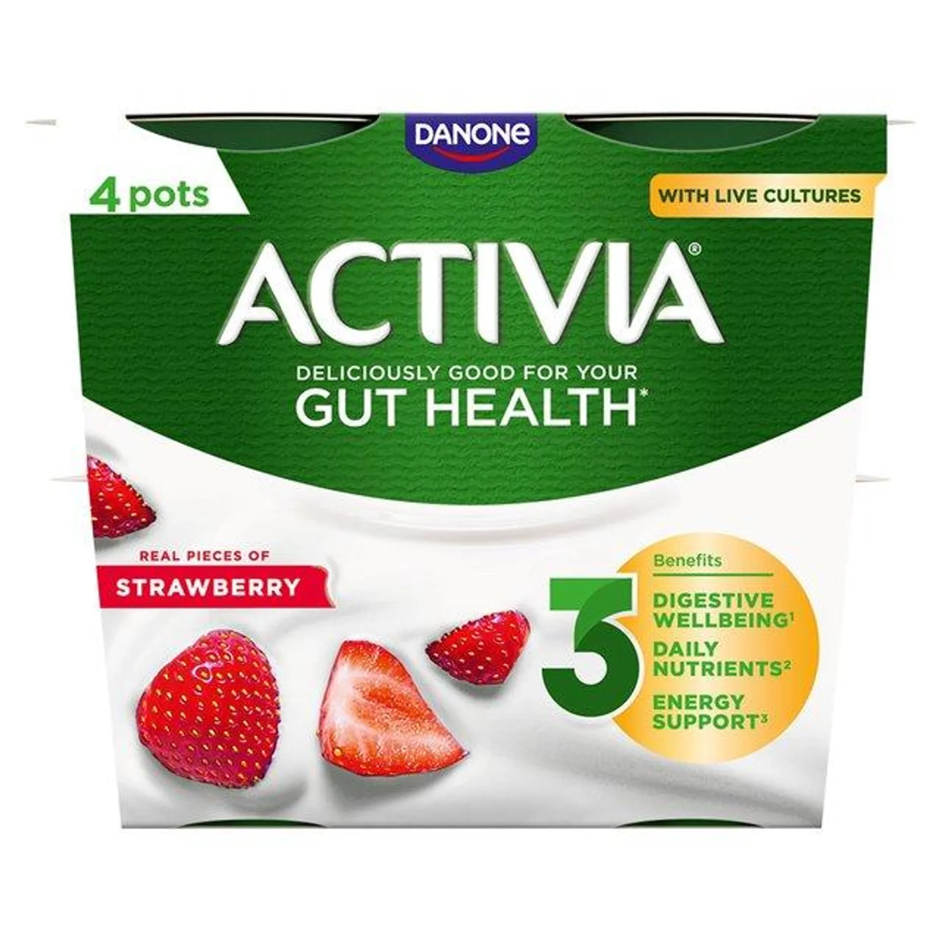 Activia Strawberry Fruit Yoghurt 4 x 115g