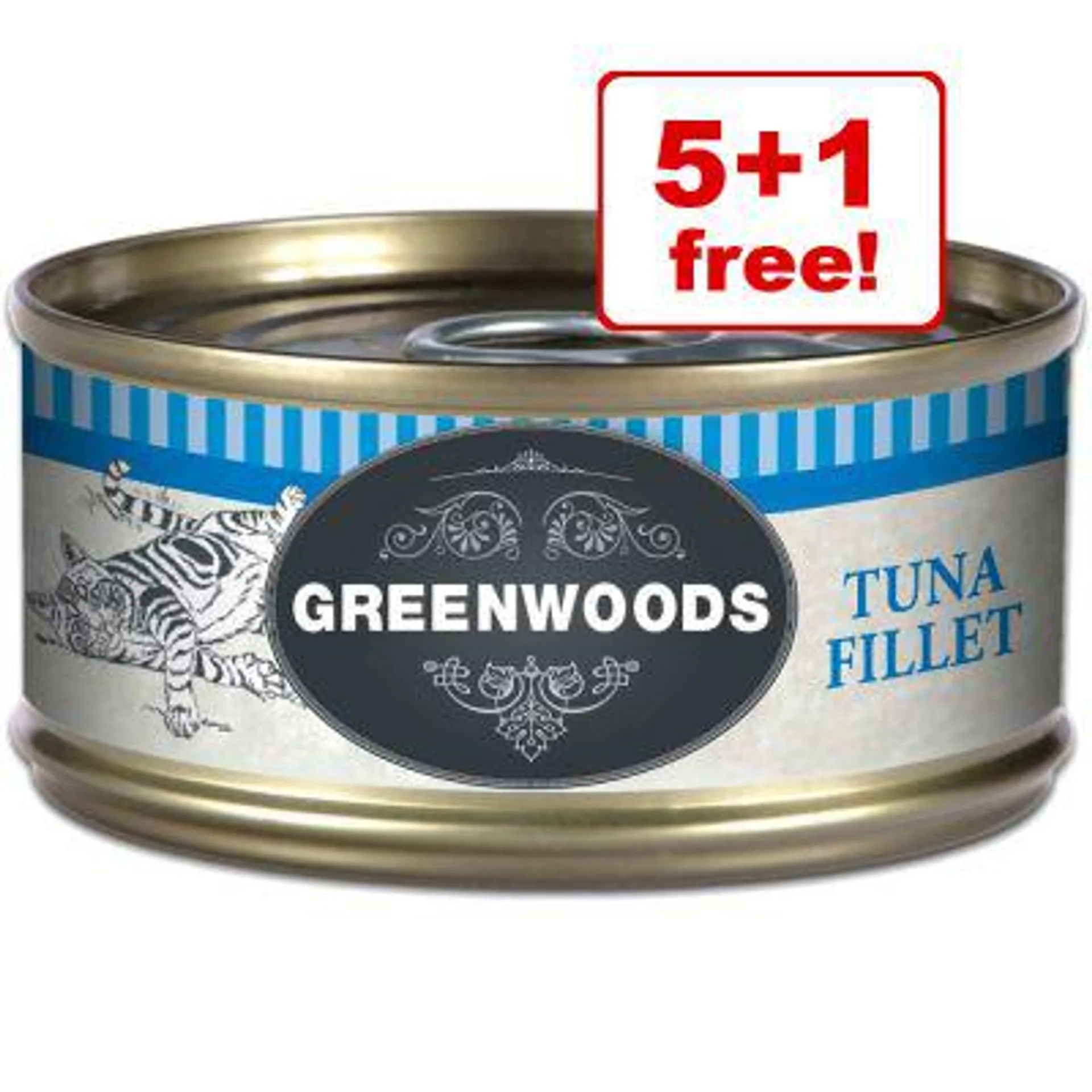 6 x 70g Greenwoods Adult Wet Cat Food - 5 + 1 Free!*