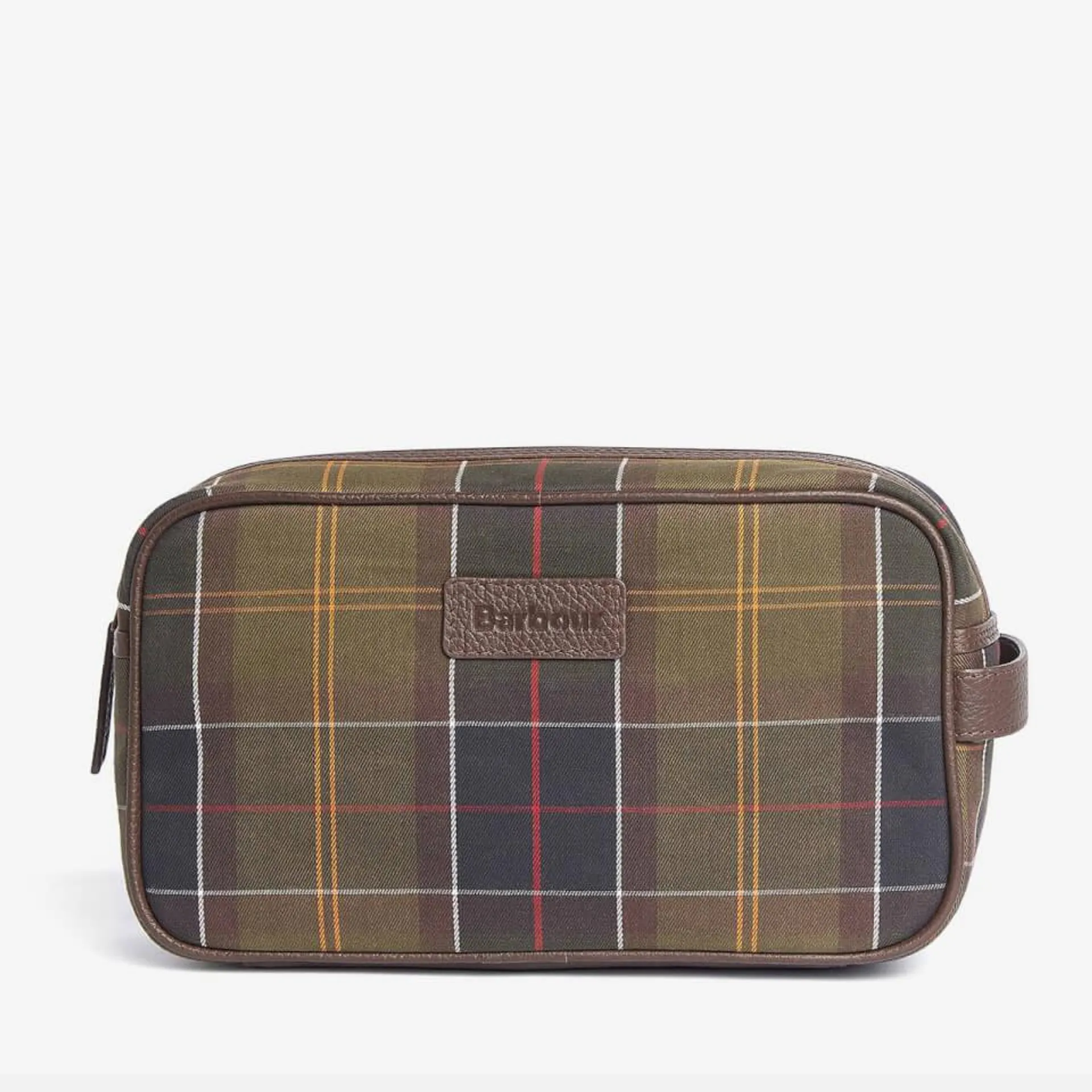 Barbour Tartan Leather Wash Bag