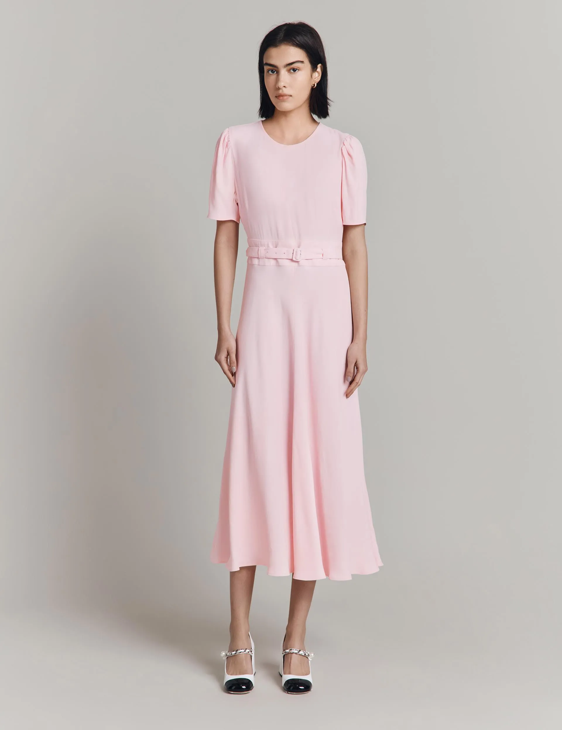 Belted Midaxi Waisted Dress