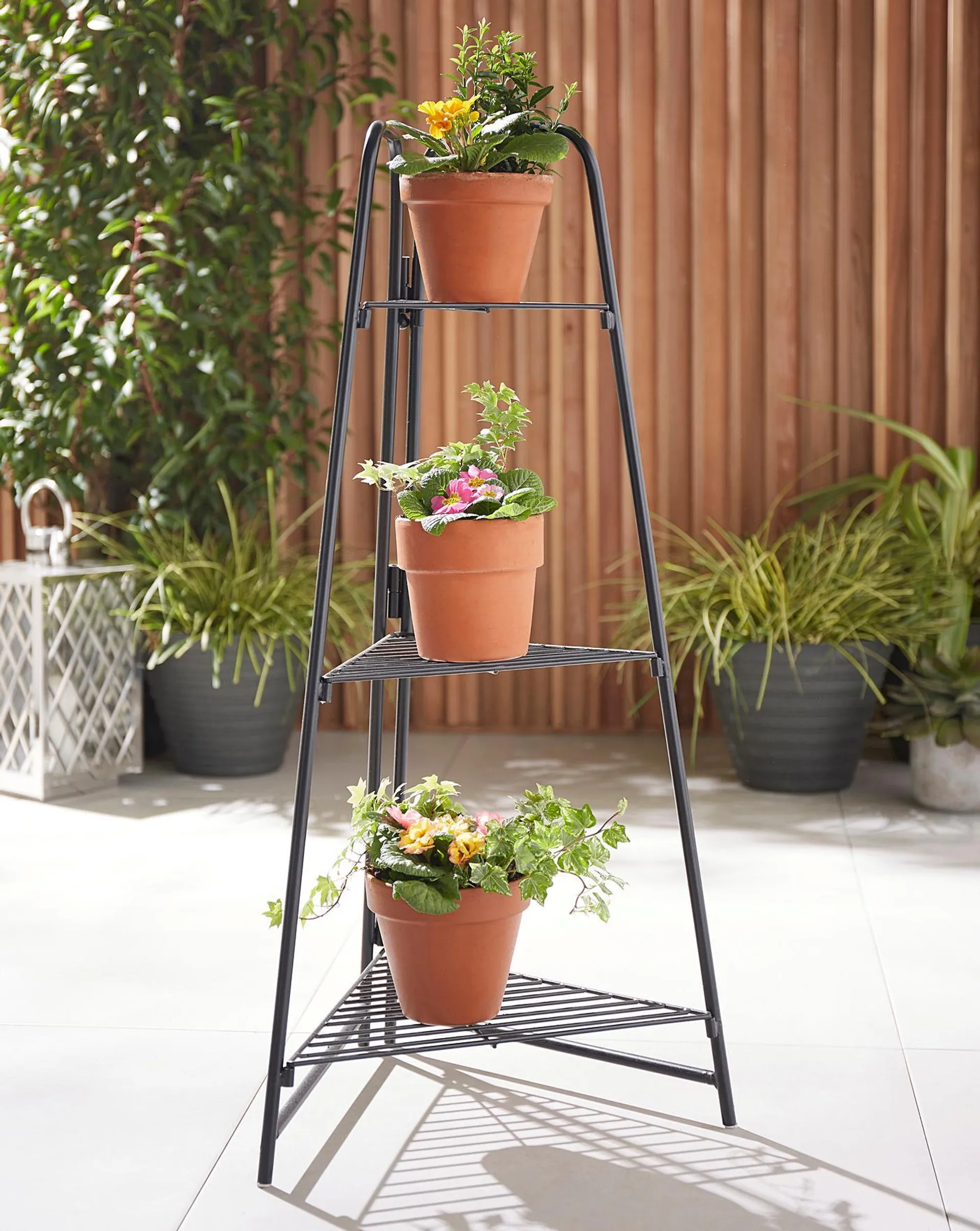 3 Tier Corner Plant Shelves